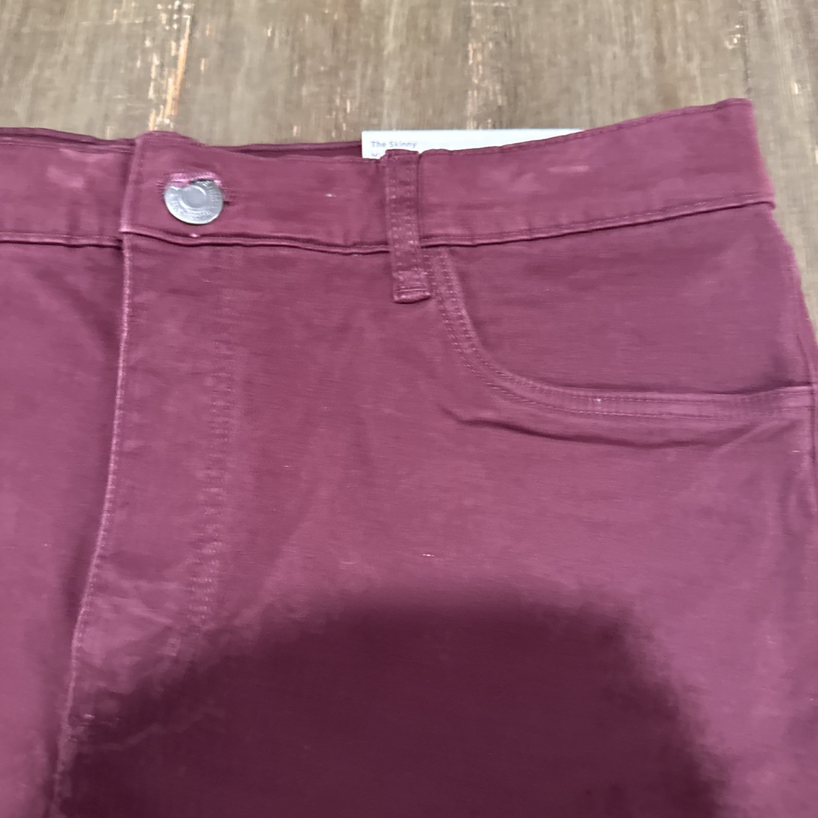 Loft Brand Regular Skinny Jeans Size 32/14 Burgundy Wine Mid Rise