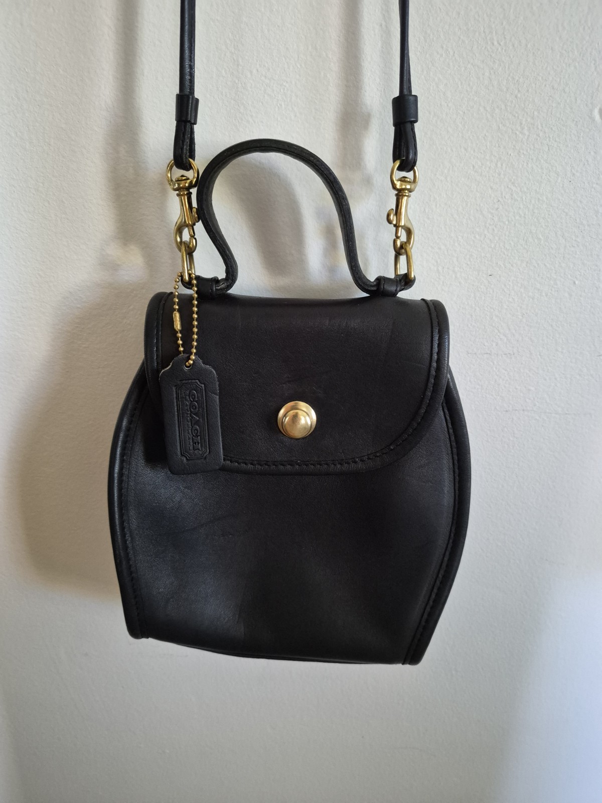 VintageRARE Authenticated Coach DERBY purse Black Turn Lock Crossbody Top Handle