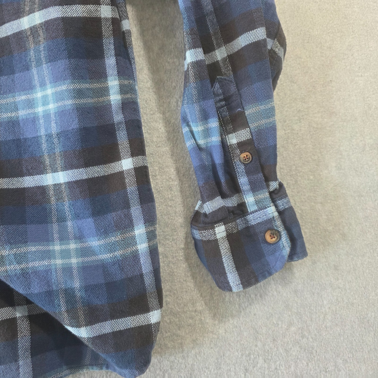 Jachs MFG Heritage Flannel Men’s Blue Plaid Button-Up Shirt Large