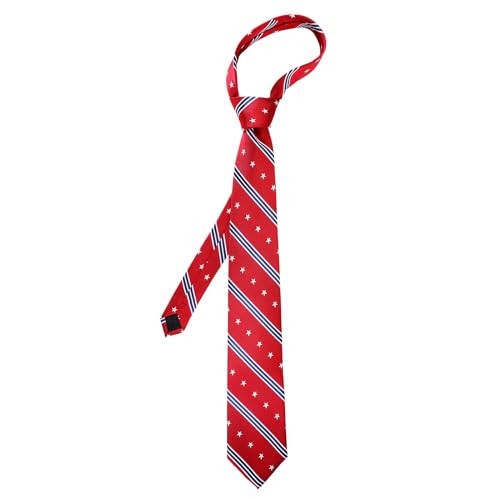 Men’s Patriotic Neckties American Flag Ties 3.27″ (8.3CM) USA Red Star Striped