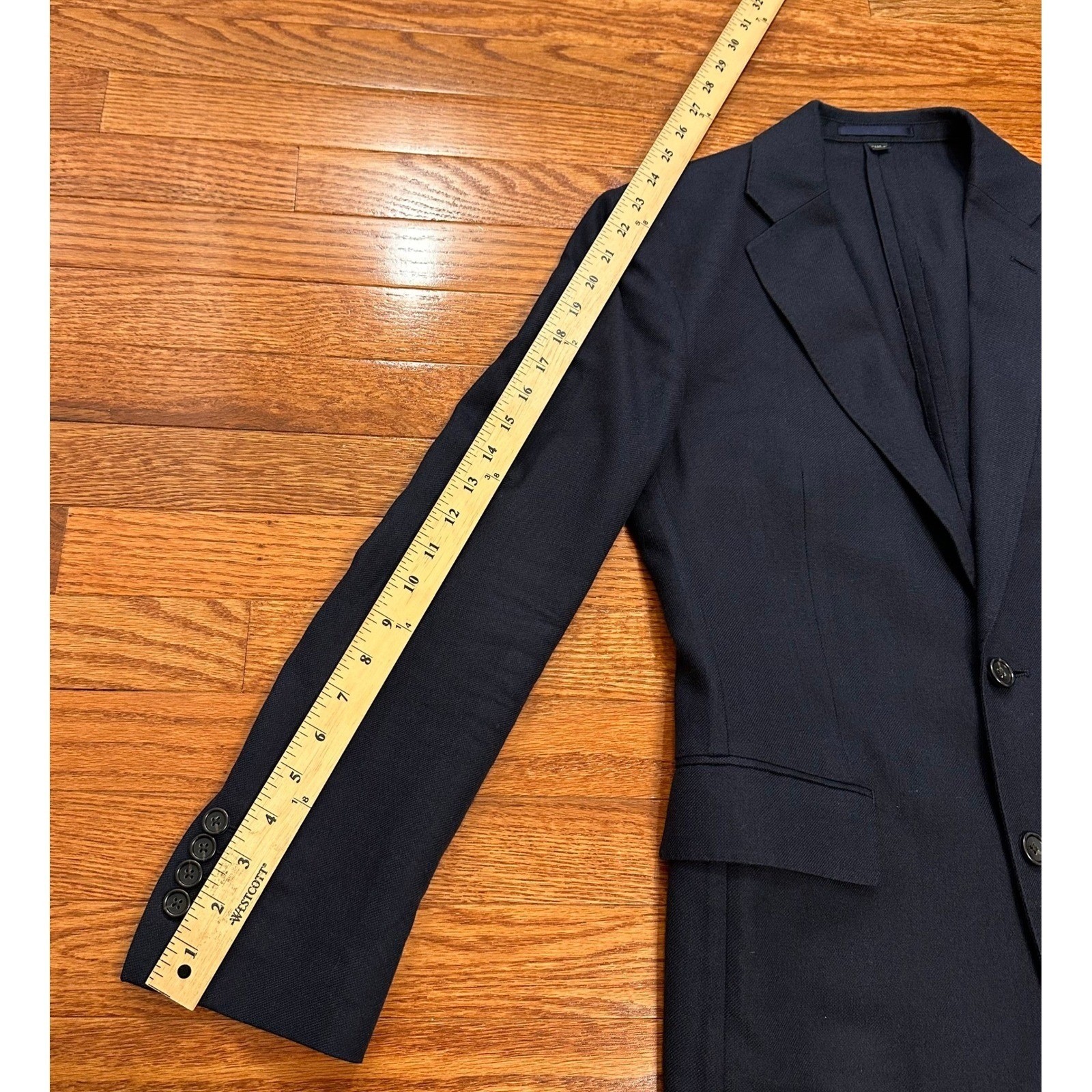 J.Crew Ludlow Blazer Mens 34S Slim Navy Moon Worsted Wool Cotton Unstructured