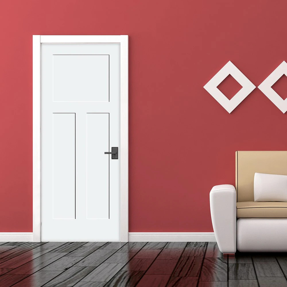 CODEL Doors Shaker Interior Doors 24-in x 80-in White 3-panel Smooth Solid|27433