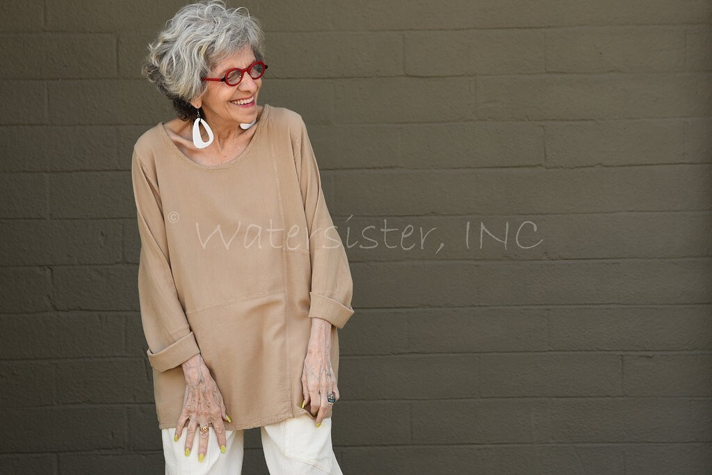 WATERSISTER Cotton Gauze PATCH TUNIC Panel Top 1(S/M) 2(M/L) 3(XL) oh my COLORS