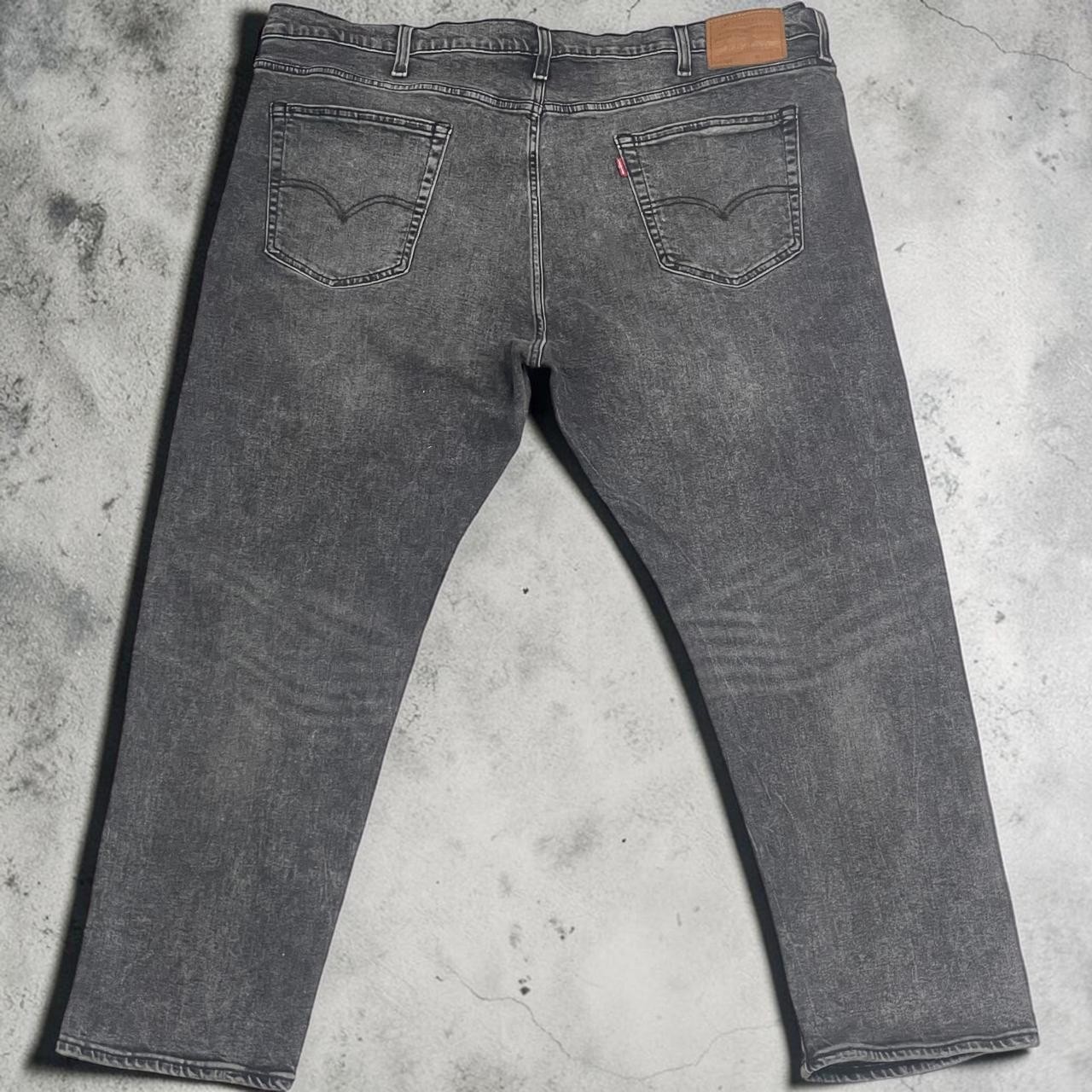 Levis 502 Premium Big E Jeans Men’s W46/L30 Faded Tapered Fit Denim Grey