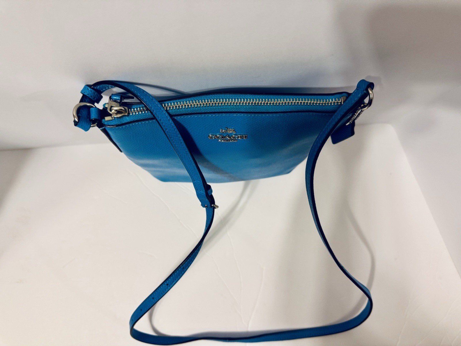 Coach Shoulder Bag Blue Sacoche F36063 Crossbody Hardware Silver