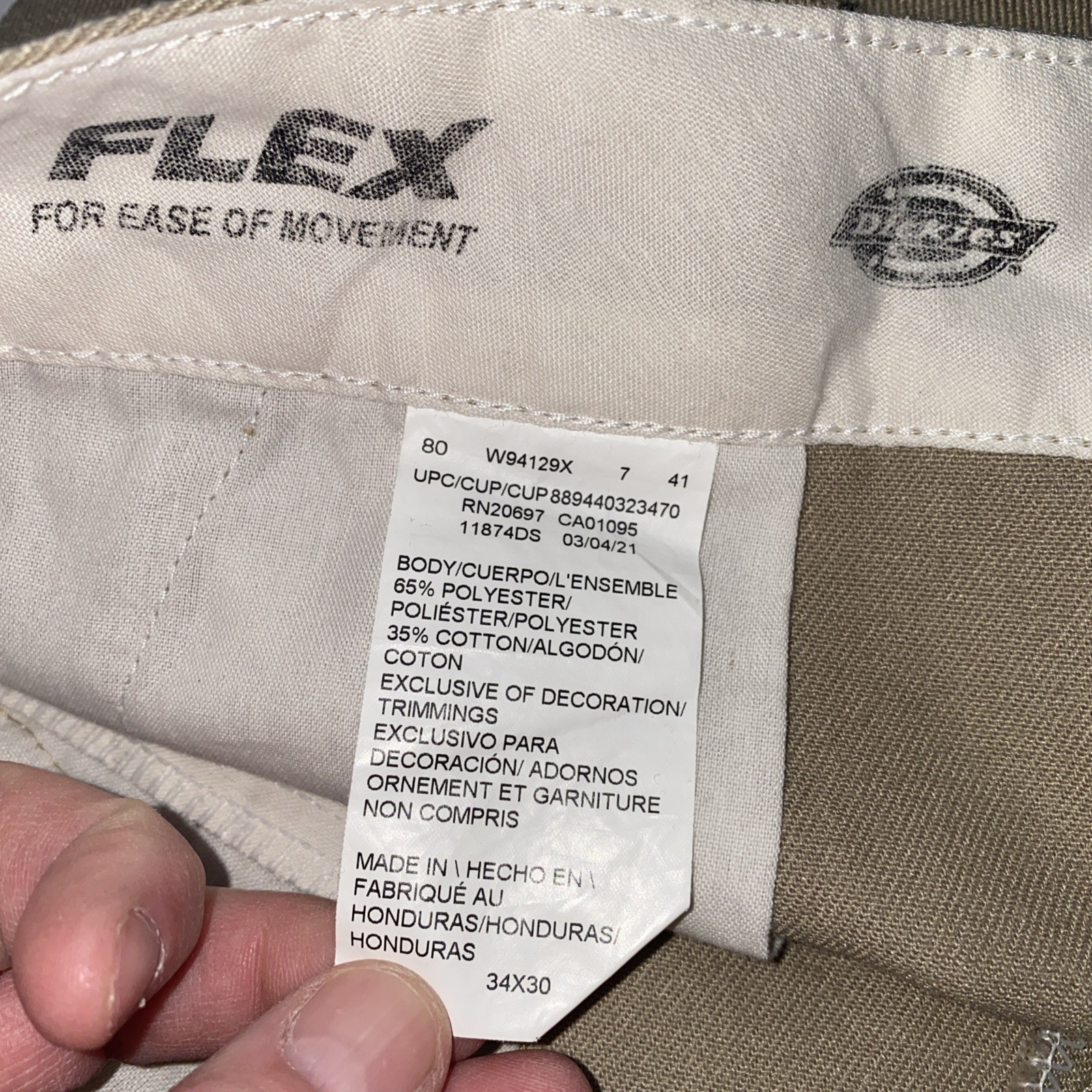 Dickies 874 Original Fit Flex Workwear Pants 34×30 Grunge Skater Y2K