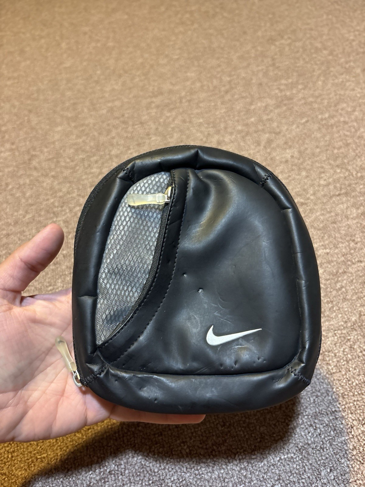 Vintage 2000s Nike Black Basic Check Y2K CD Disc Carrier
