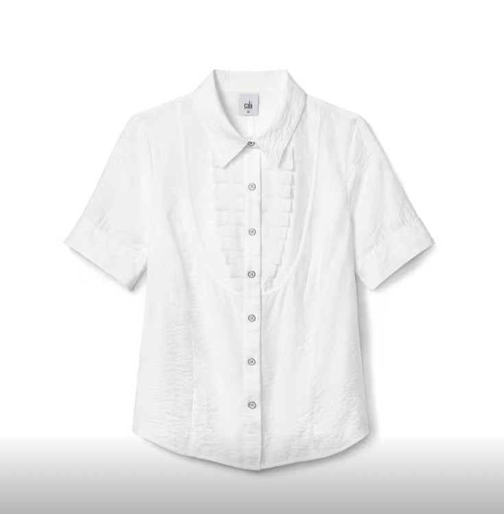 Cabi New NWT Tuxedo Top #4717 White Size XS – XL Was $115