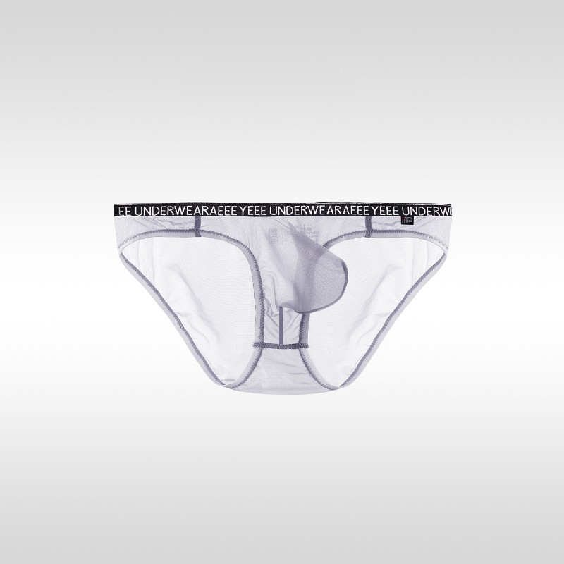 Men’s Ice silk Transparent Underwear Seamless Panties Low-waist Lingerie Briefs