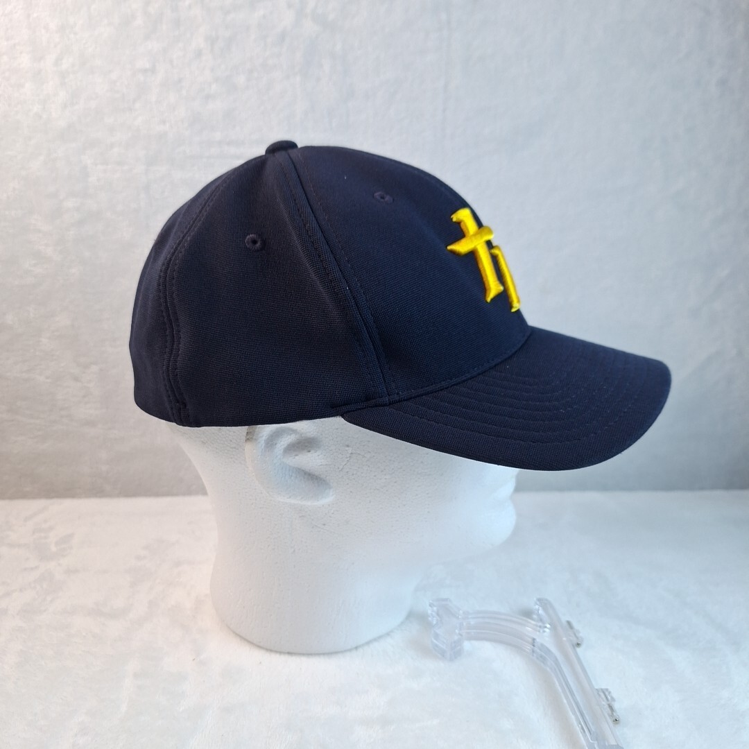 Marucci TP Logo Ball Cap Hat Fitted L/XL Baseball Yellow Logo Navy Blue