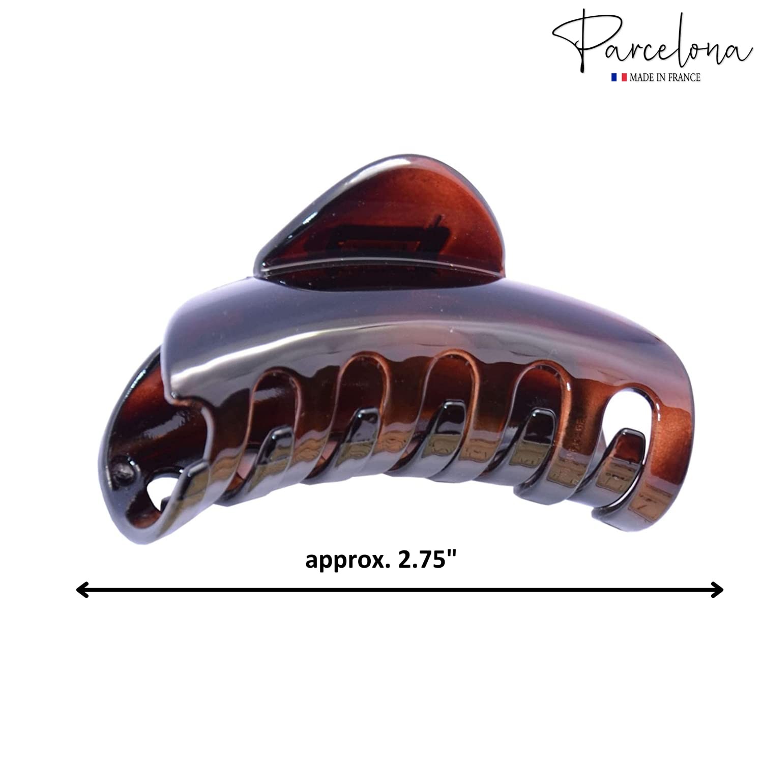 Parcelona French Channel Medium Tortoise Shell No Slip Grip Hair Tube Claw Clip
