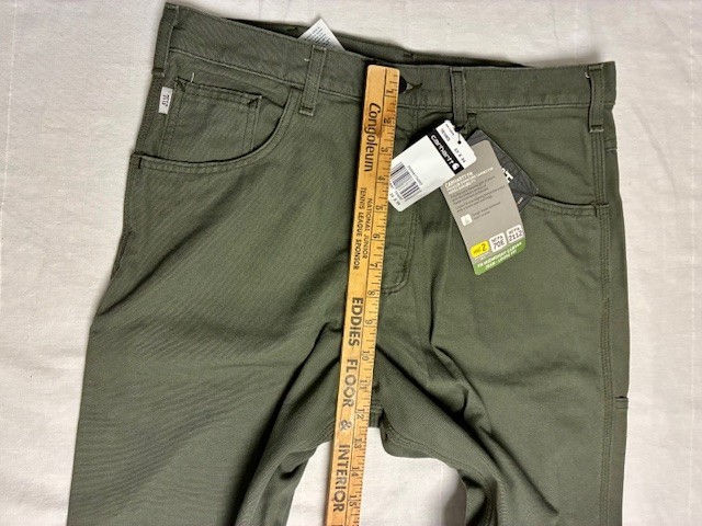 Carhartt FRB 159MOS CAT2 Loose Fit Olive Moss Green Canvas Work Pants Jean 33×34