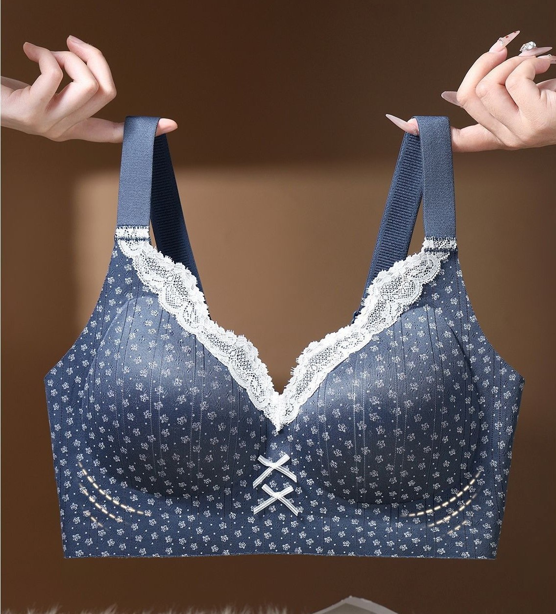 Women Bras 3/4 Cup seamless Wireless Thin push up Plus size Underwear 22091