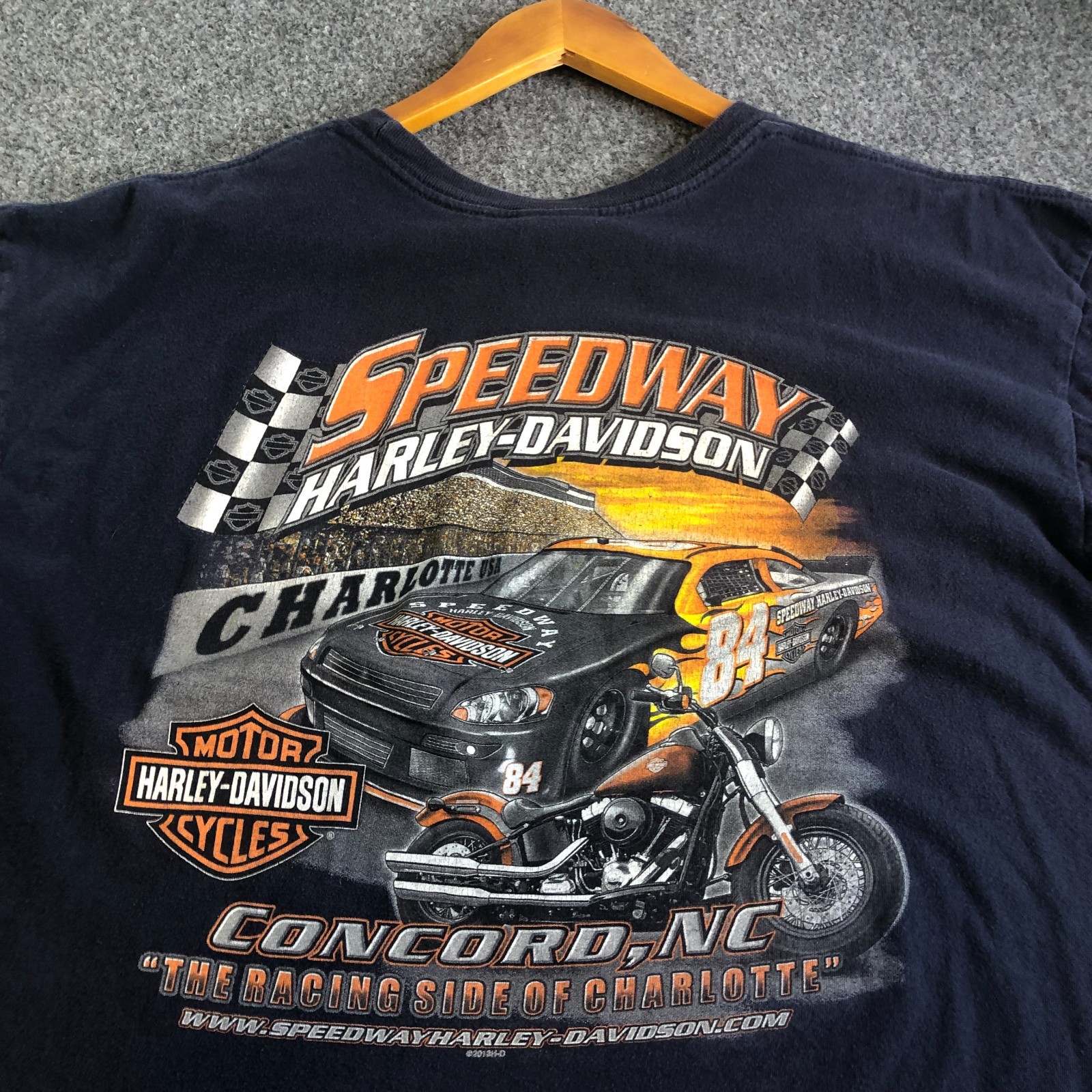 Harley Davidson Shirt Mens XL Black Short Sleeve Speedway Concord NC Skull