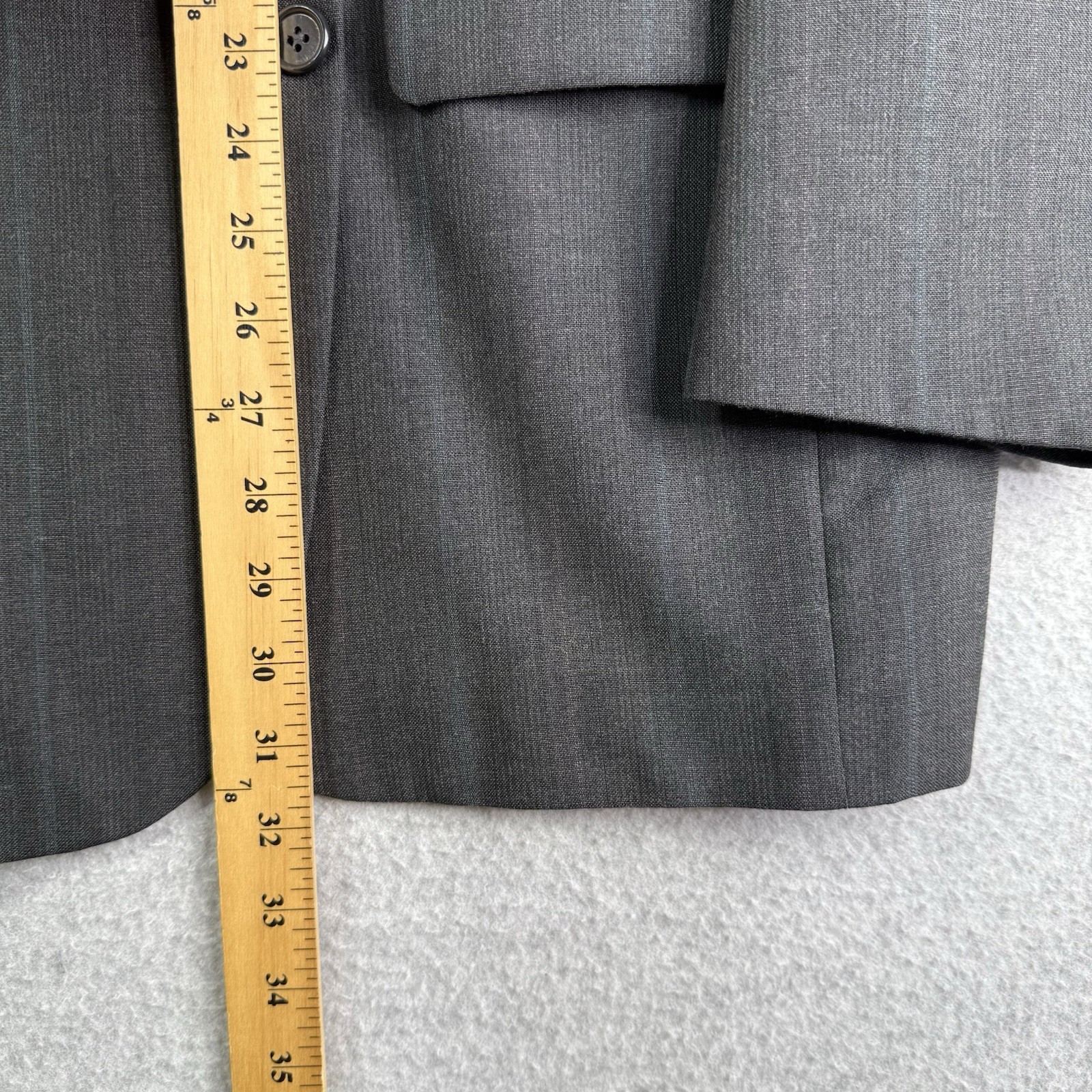 40R Towncraft Worsted Wool Blend Suit 2-Piece Men’s Charcoal Striped 34Wx30L