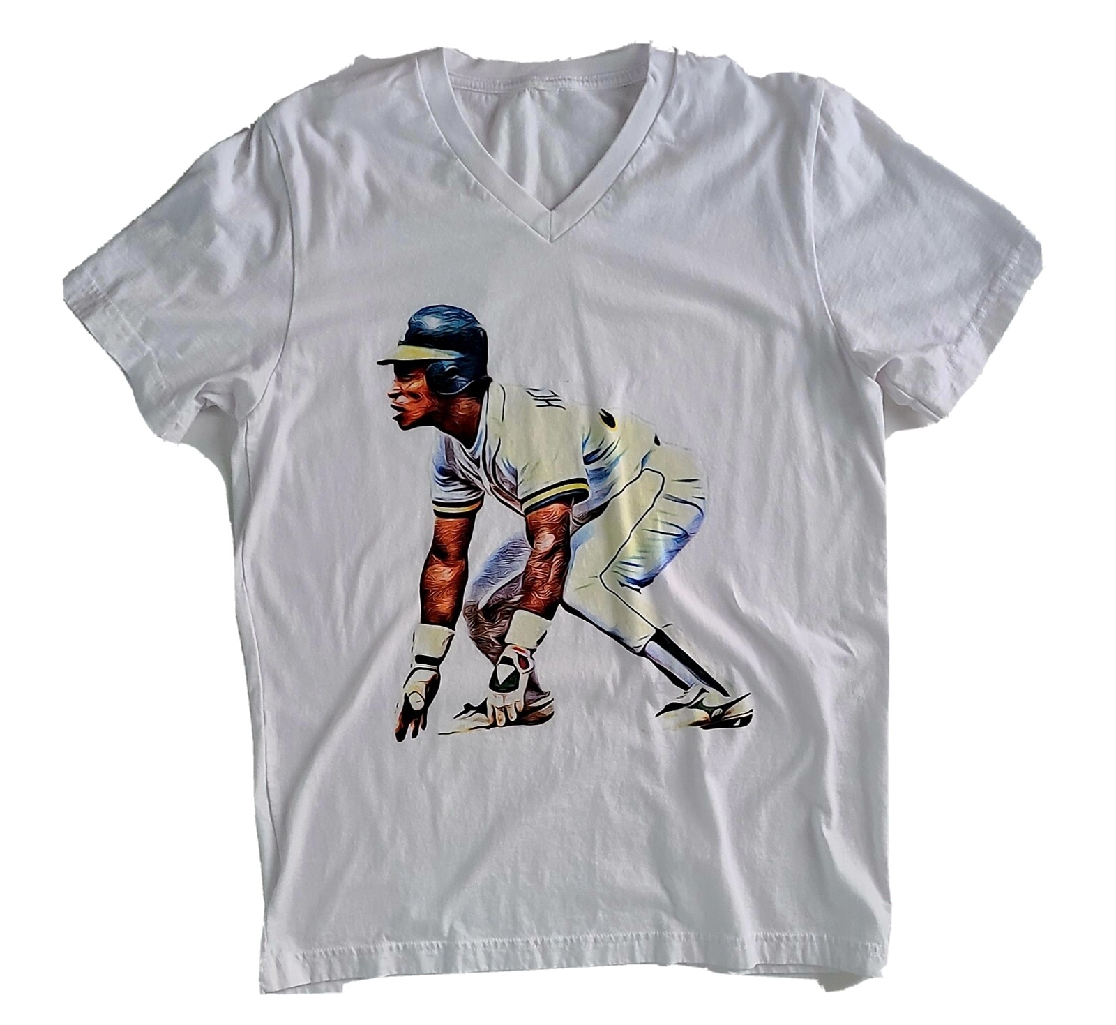 Rickey Henderson Graphic Art T-Shirt Size: Medium