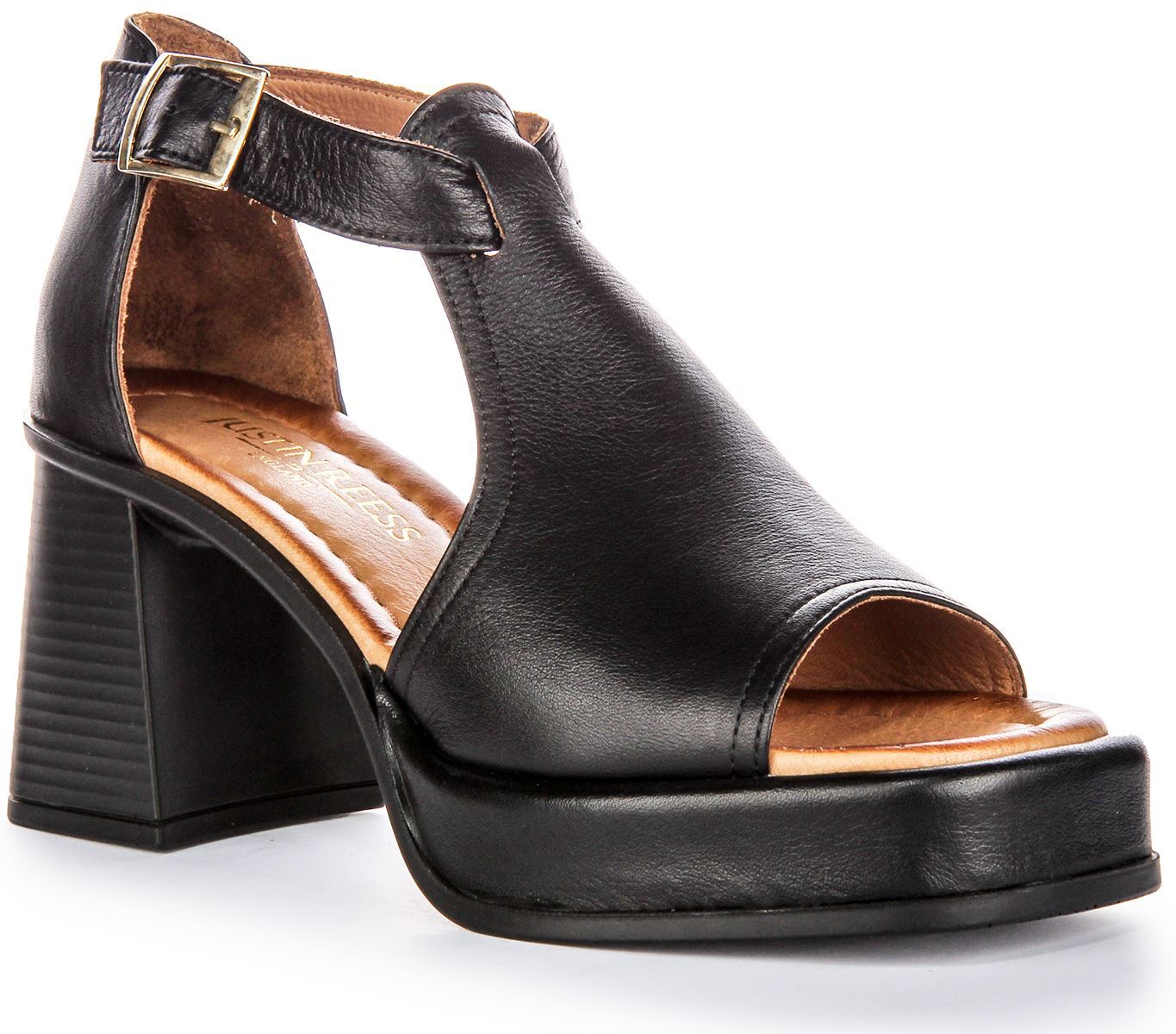 Justinreess England Gail 3 Inch Fiona Platform Womens Heels Black US 5 – 11