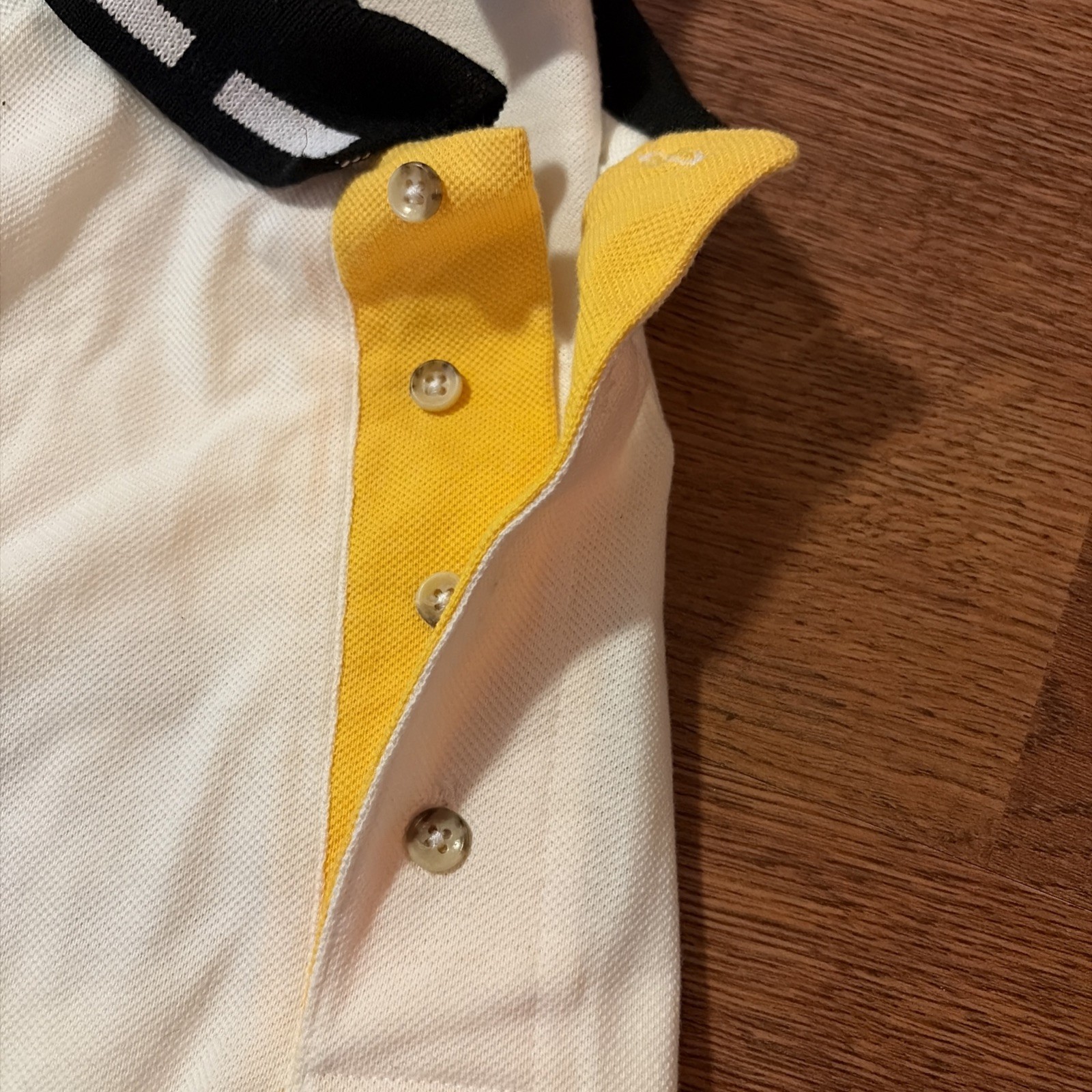 Speed Zone Race Gear Cigarette Racing Team Polo Shirt Mens XL White Yellow