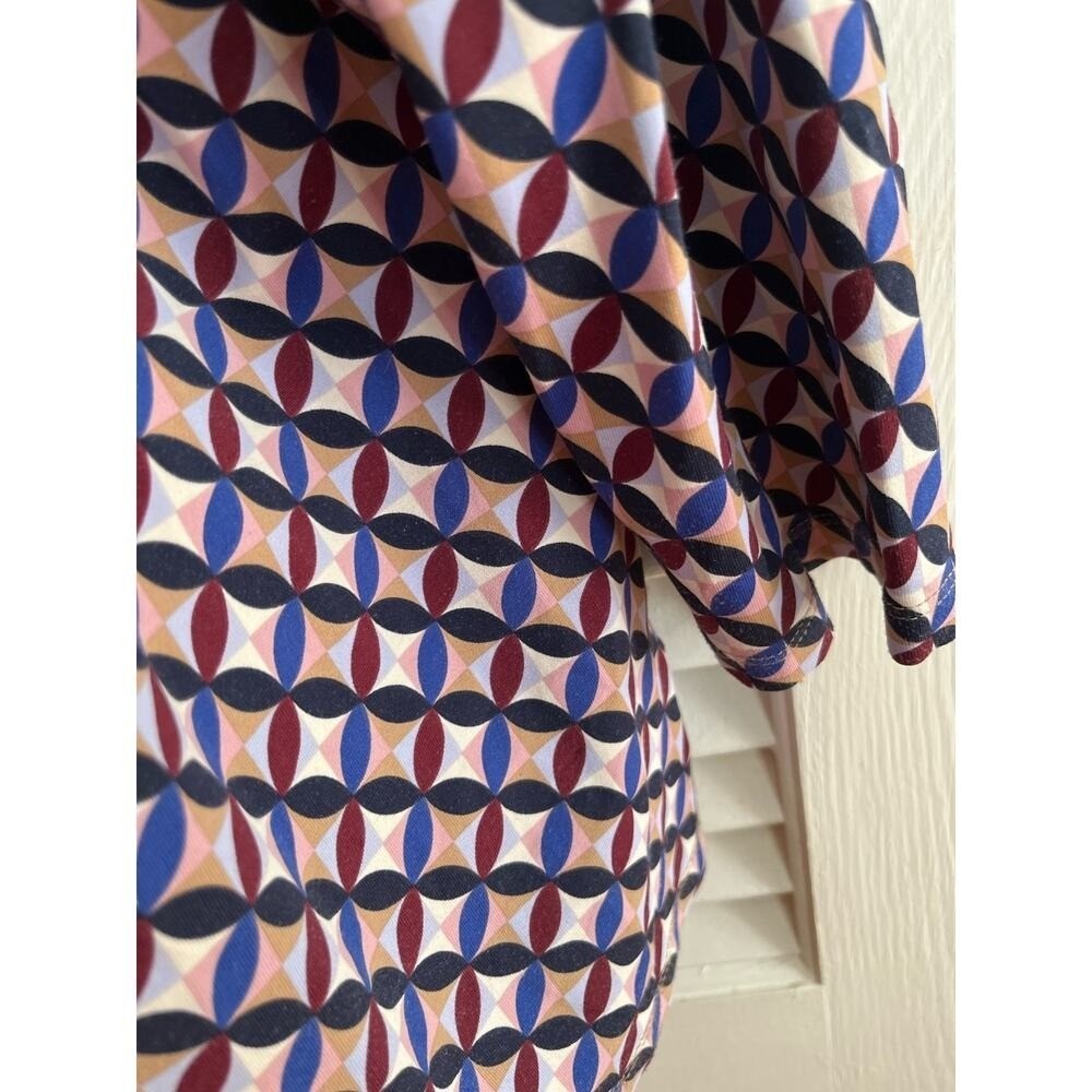 Talbots soft color print knit top 2X 3/4 sleeve 92 nylon 8 spandex scoop neck