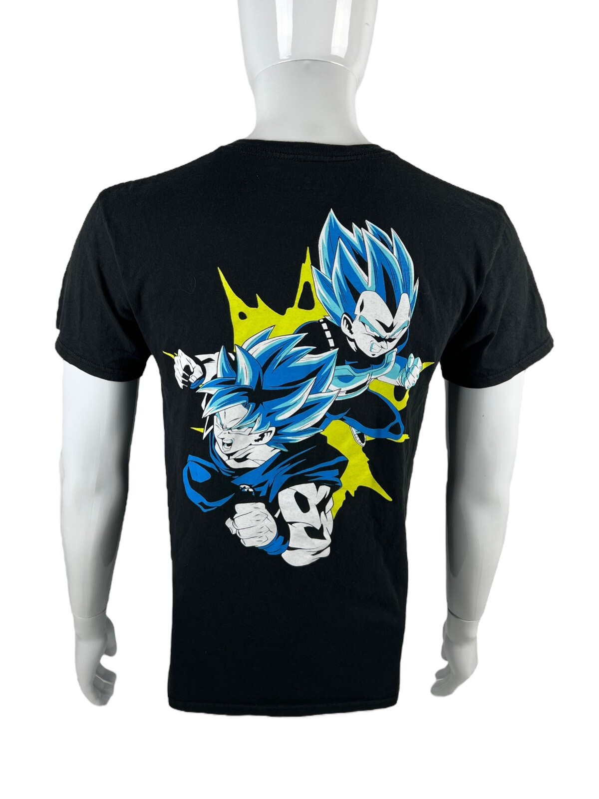 Dragon Ball Super Mens Medium Black Shirt Goku Vegeta Double Sided Gogeta Fusion
