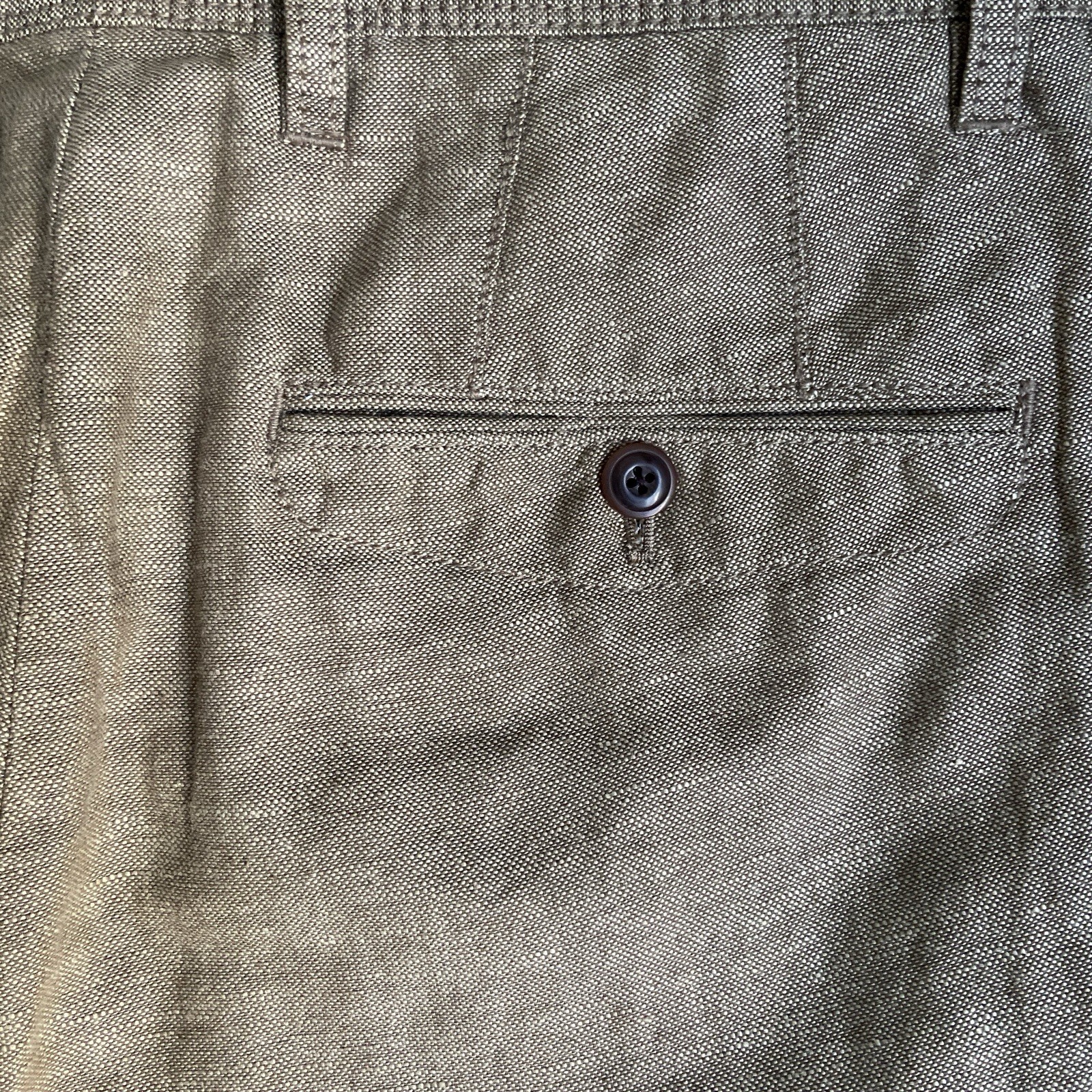 GAP | Men’s Slim Brown Chino Pants Straight Leg Linen Blend Trouser | Size W29