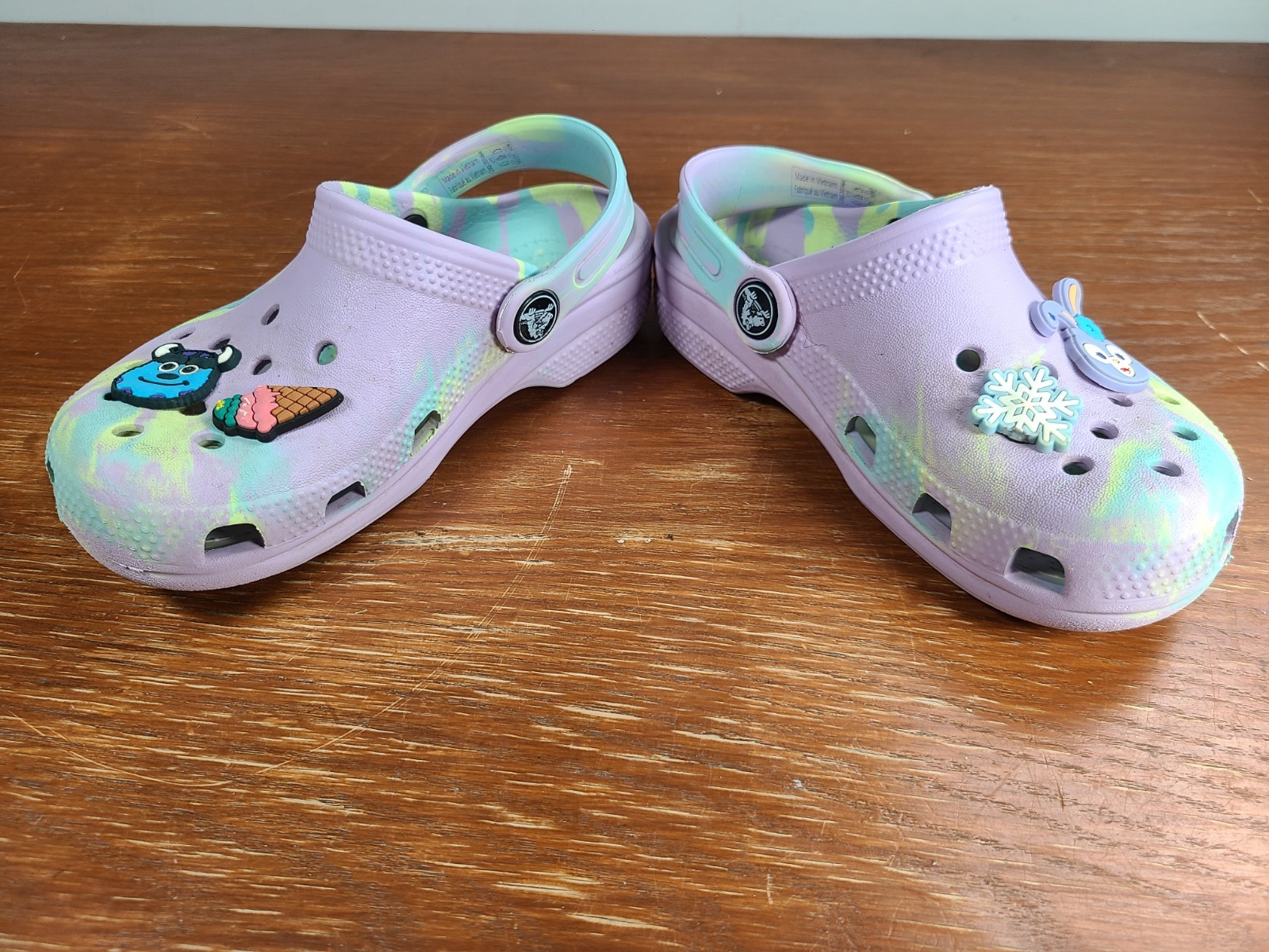 Crocs Classic Purple Marbled Clog Slide Sandals Kids Size C11