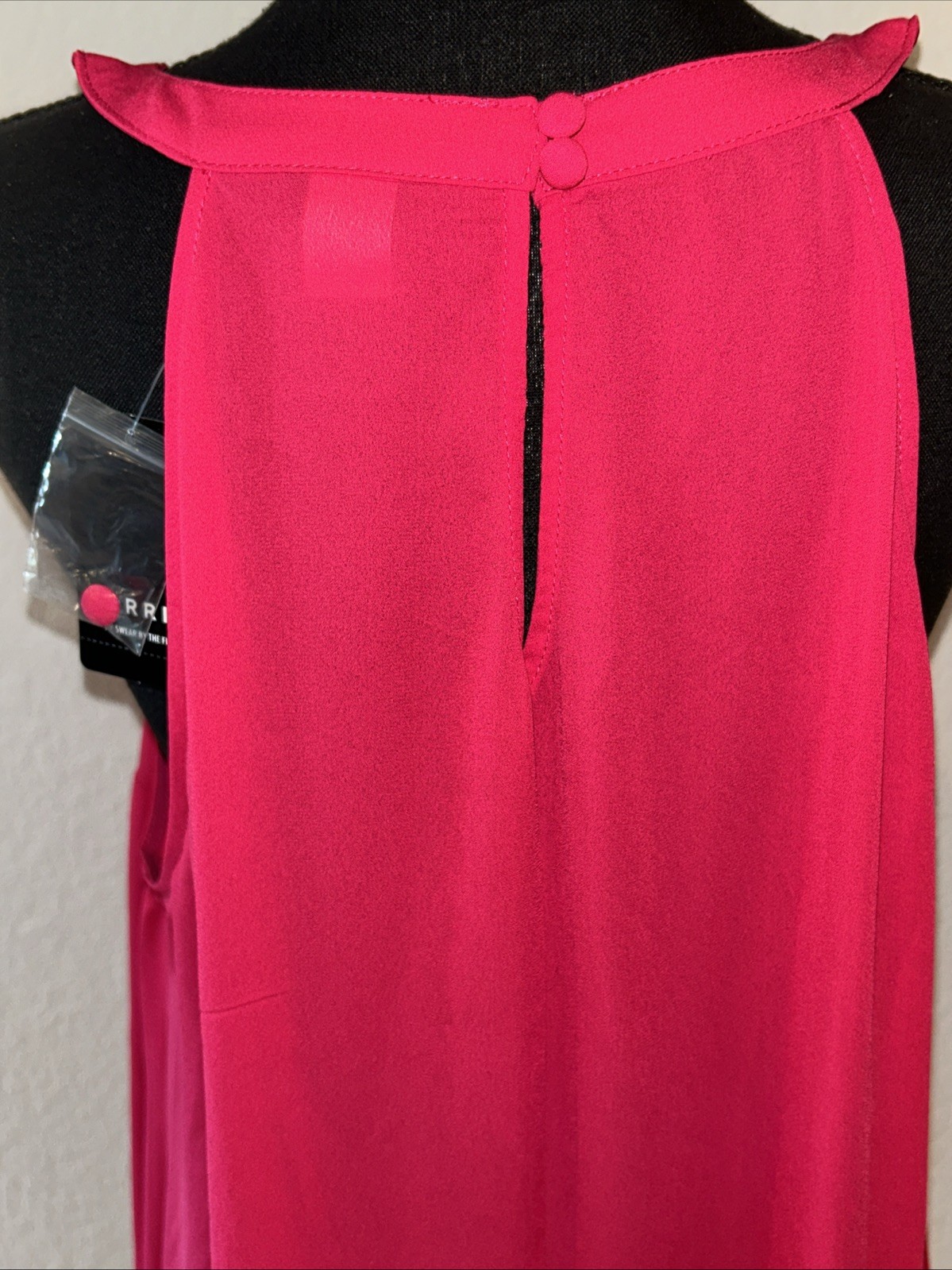 NWT Torrid 2 Tank Top Goddess Neck Pleated Georgette Watermelon Red Chiffon