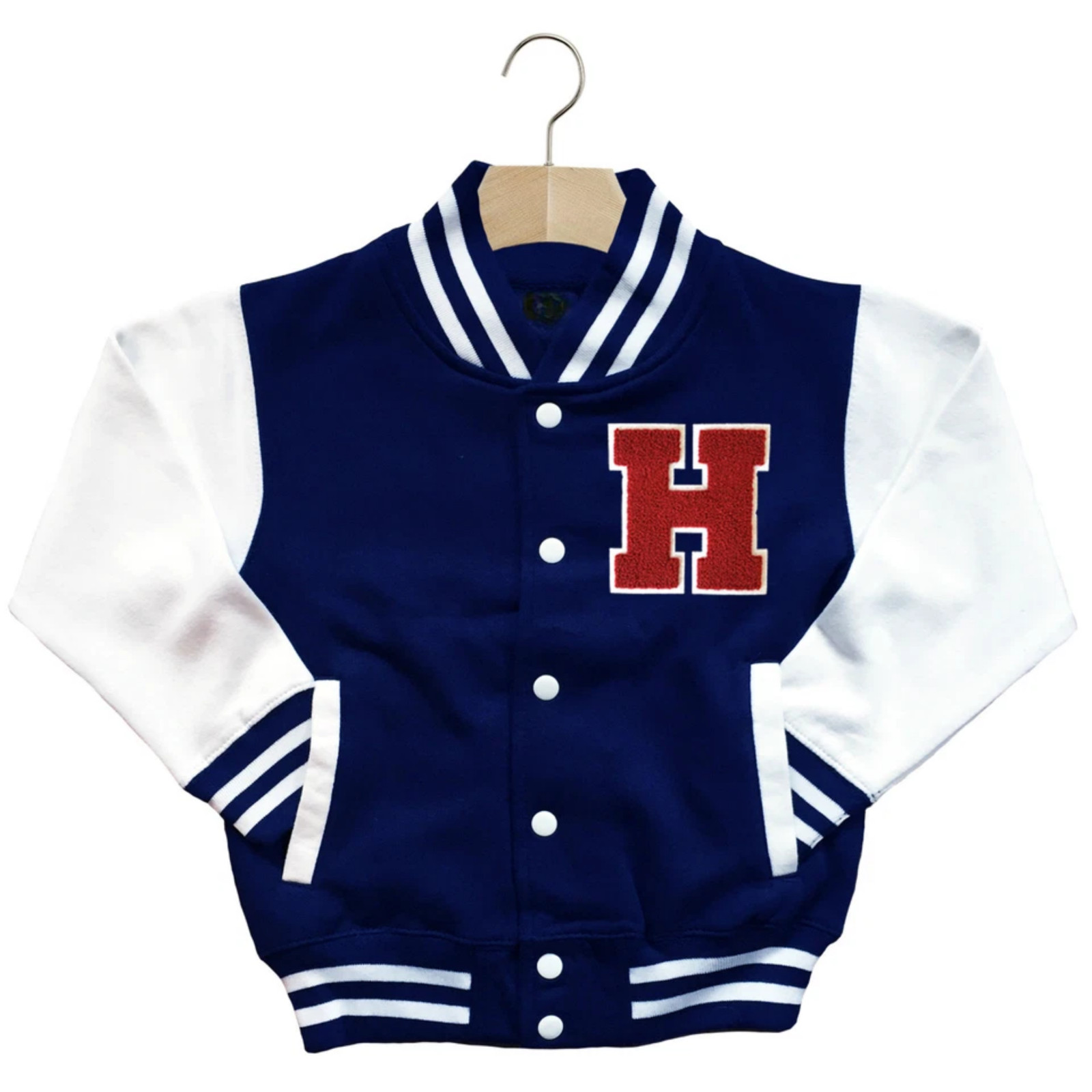 CLASSIC VARSITY BASEBALL JACKET UNISEX PERSONALIZED GENUINE US D COLLEGE LETTER