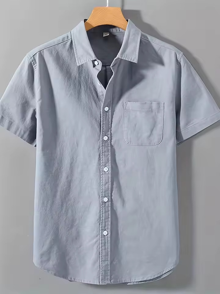 Mens Short Sleeve Casual Button Down Shirts Summer Untucked Dress Shirts