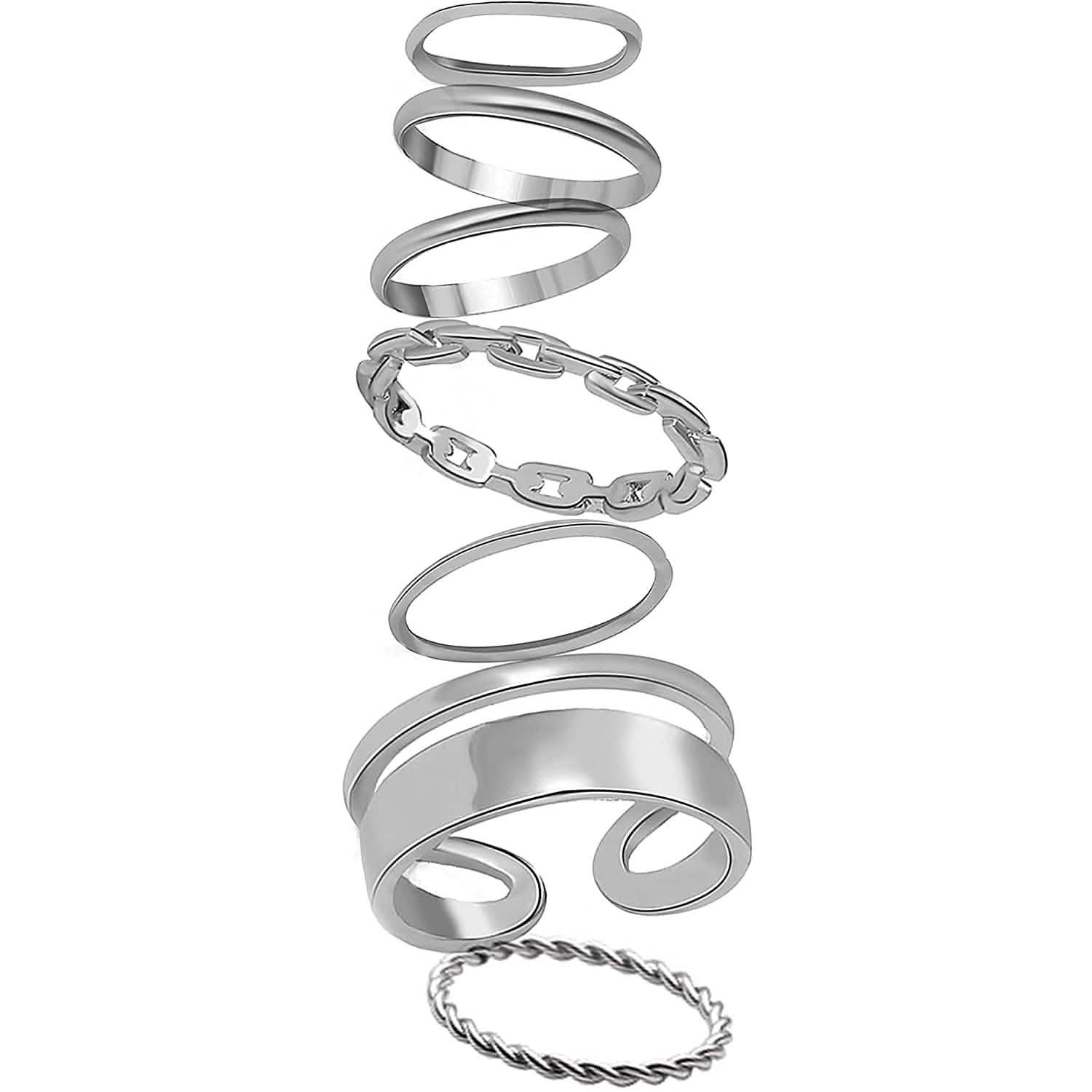 7-Piece: Women’s Gold Knuckle Ring Set