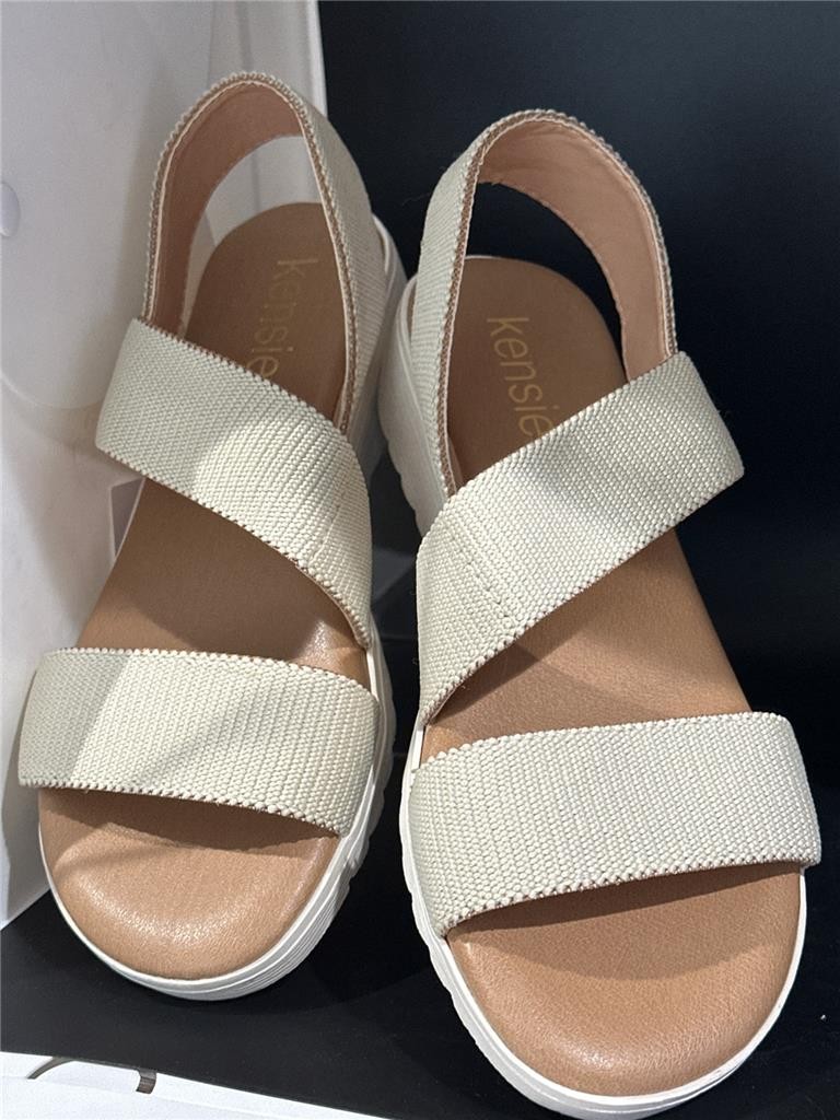 KENSIE Women’s Emme Double Stretch Band Sandals Your Choice Black /Natural
