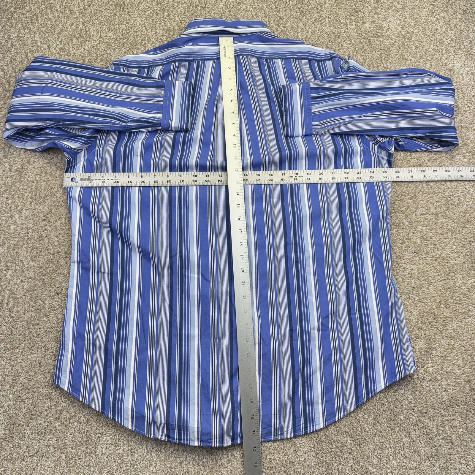 Ralph Lauren Button Down Shirt Mens Custom Fit XL Blue White Stripes Long Sleeve