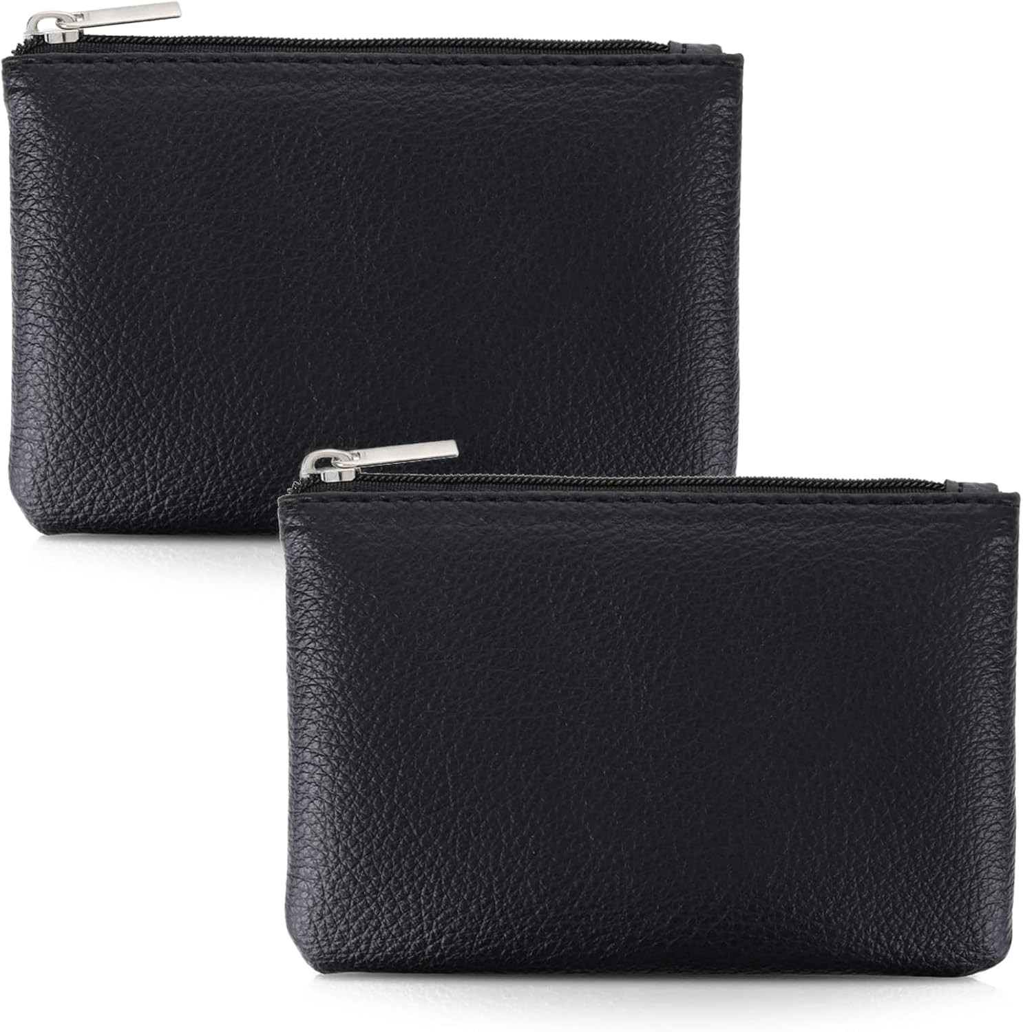 2 Pack Leather Zipper Coin Purse,Portable Change Wallet Coin Pouch….