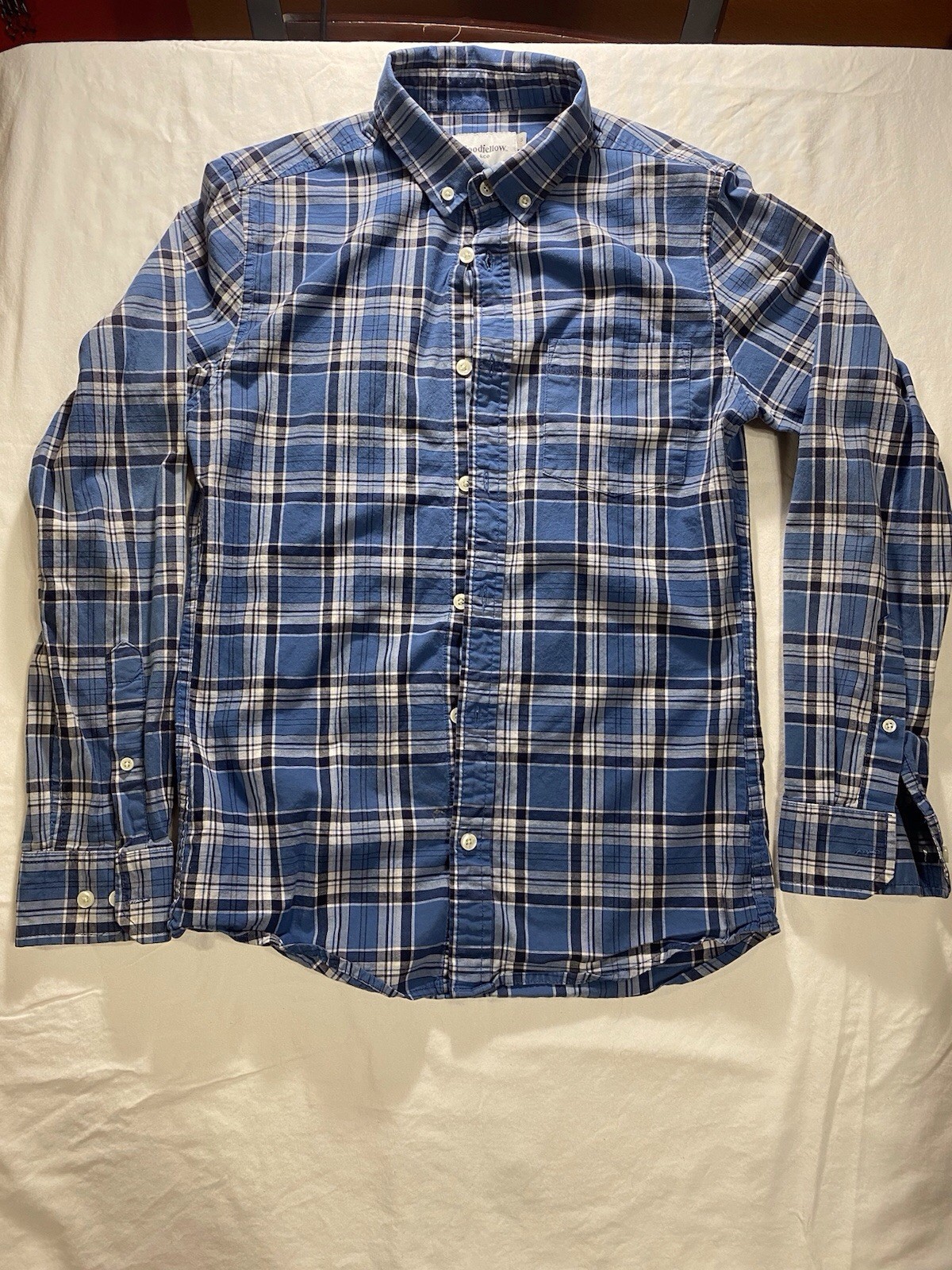 Goodiellow & Co White Northrop Slim Fit Button Down Long Sleeve 100%Cotton S
