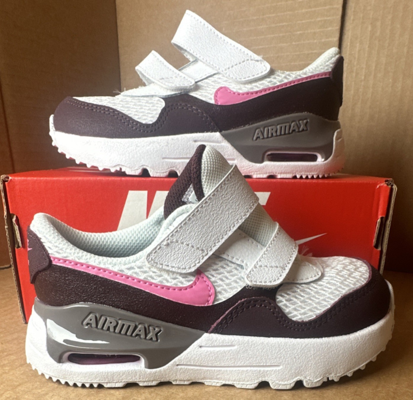 Nike Air Max Systm (TD) Toddler Sneakers White/Pink/Purple 10C DQ0286-116