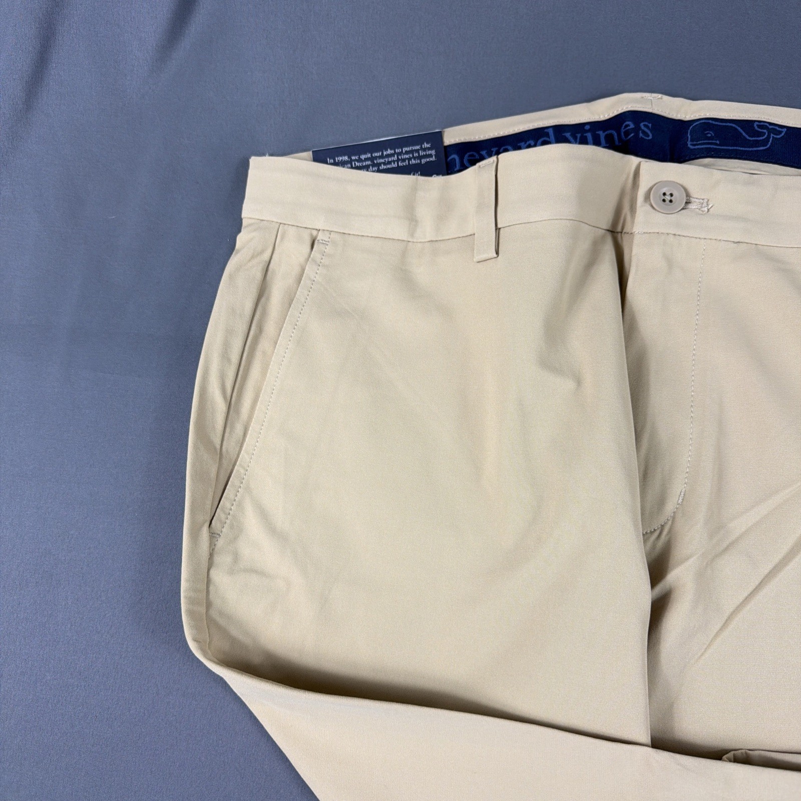 Vineyard Vines Golf Pants Performance Breaker 36 x 30 Sand Nylon Spandex NWT