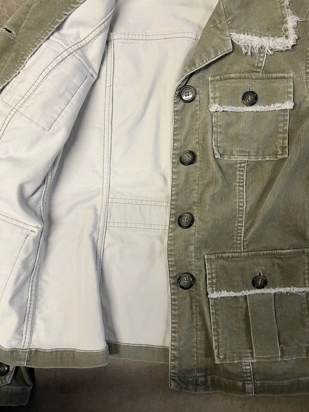 I.N.C. International Concepts Olive Green Corduroy Utility Jacket