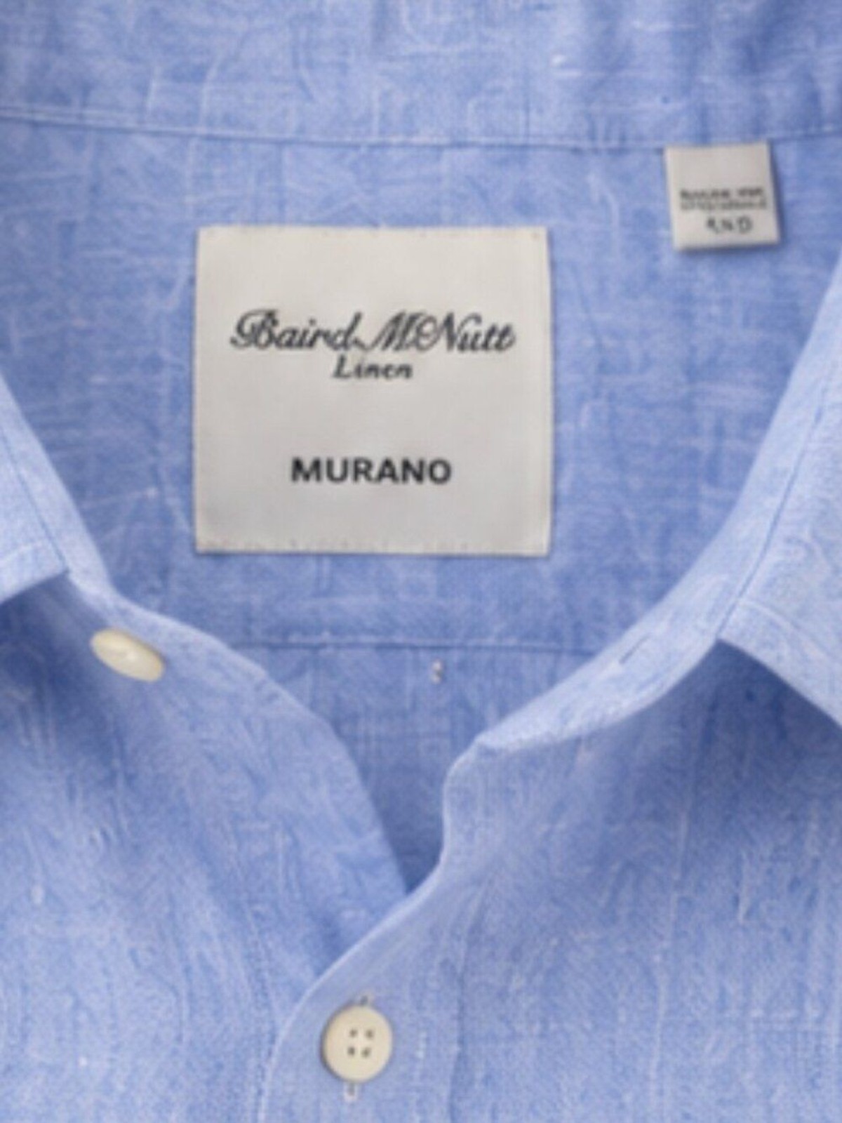 Murano Baird McNutt 100% Irish Linen Shirt 4XB Light Blue Button Down Oversized