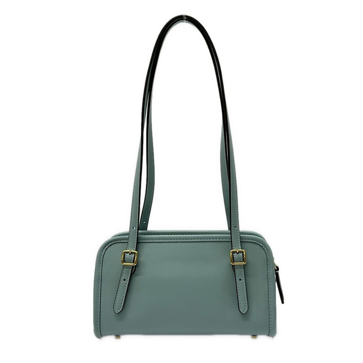 COACH Swing Zip Bag 20 Light Blue Leather Shoulder Bag Auth From Japan