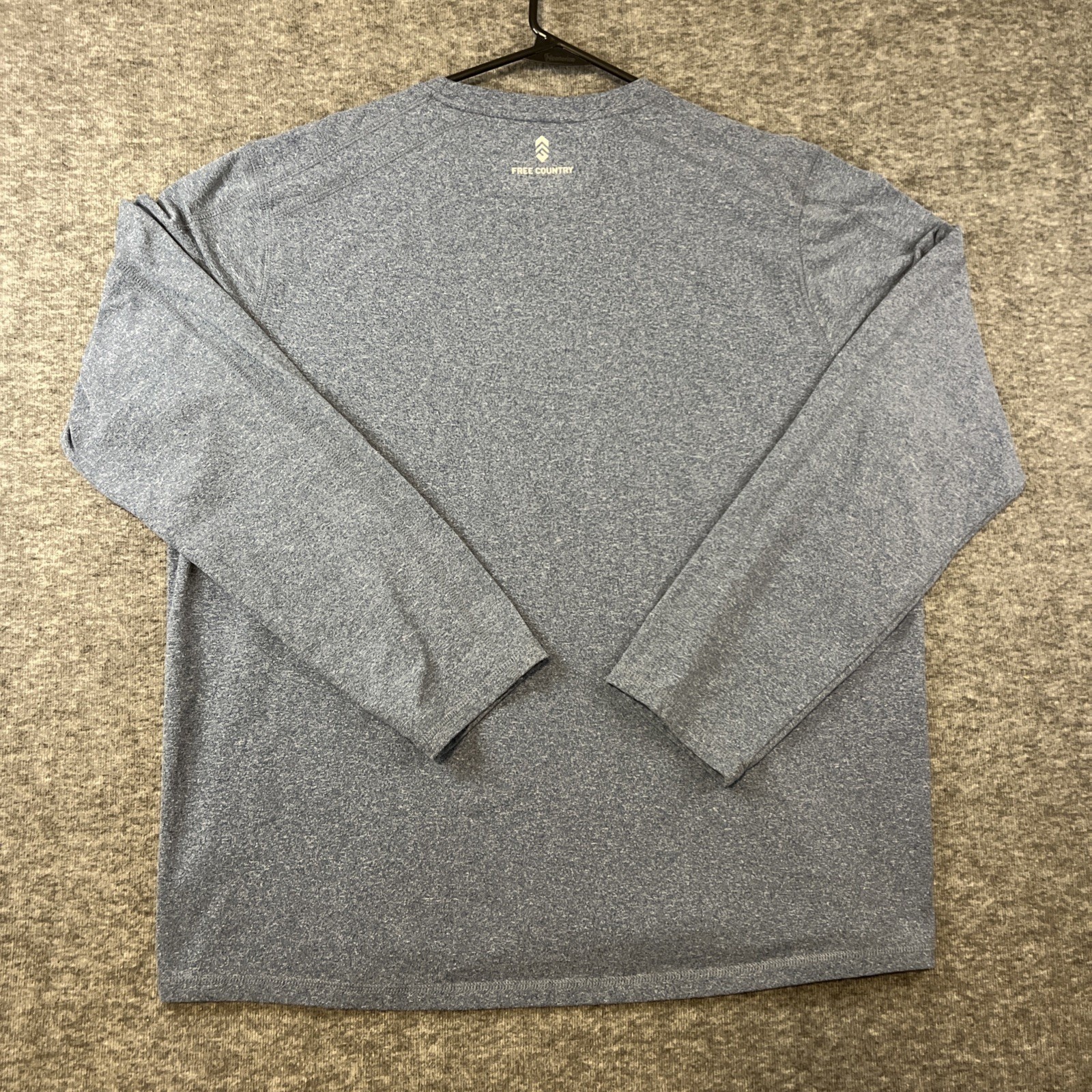 Free Country Mens 2XL Indigo Blue Long Sleeve Crew Neck Micro-Tech Pullover
