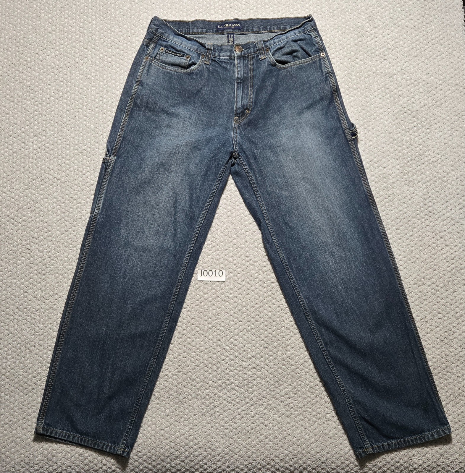 U.S. POLO ASSN. Baggy Blue Jeans ~ Men’s 34 x 32 ~ Carpenter Hammer Loop ~