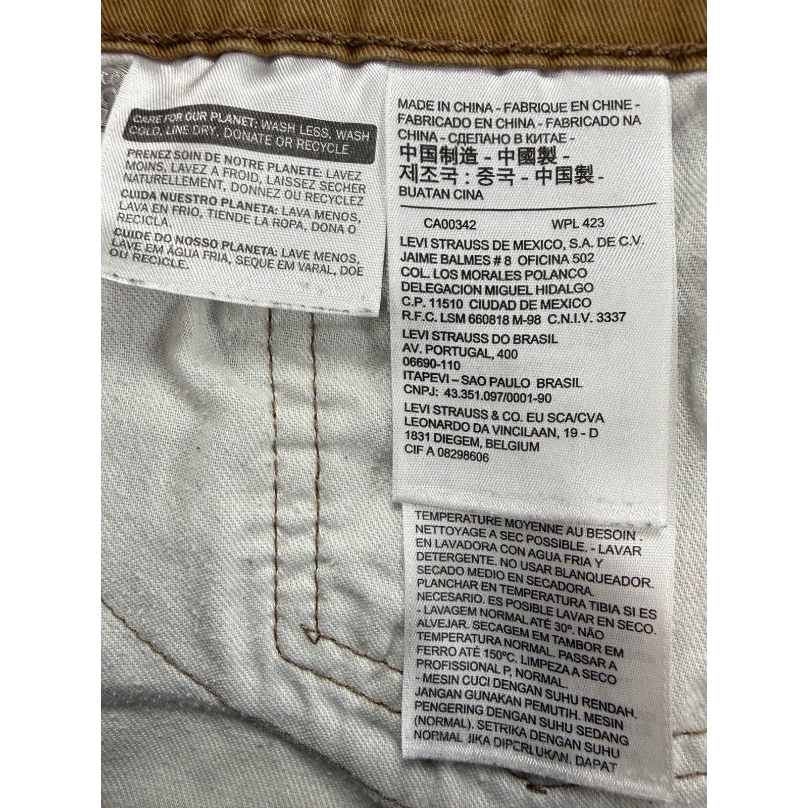 Levi’s 502 Regular Taper Pants Mens 36×32 Brownish Tan Twill Chino Jeans