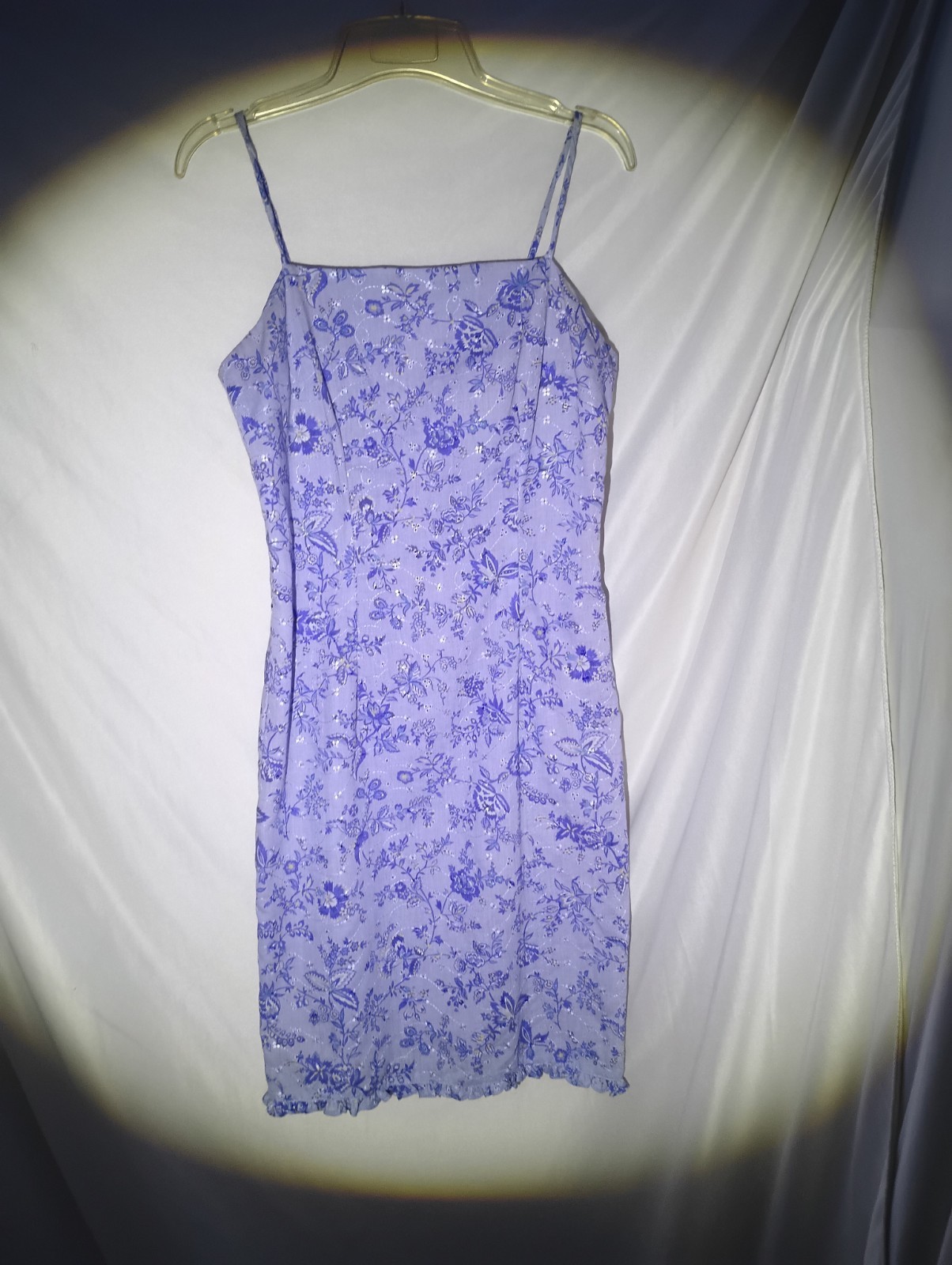 ALYN PAIGE Purple Floral Slip Dress Square Neck Strappy Sleeveless 5/6