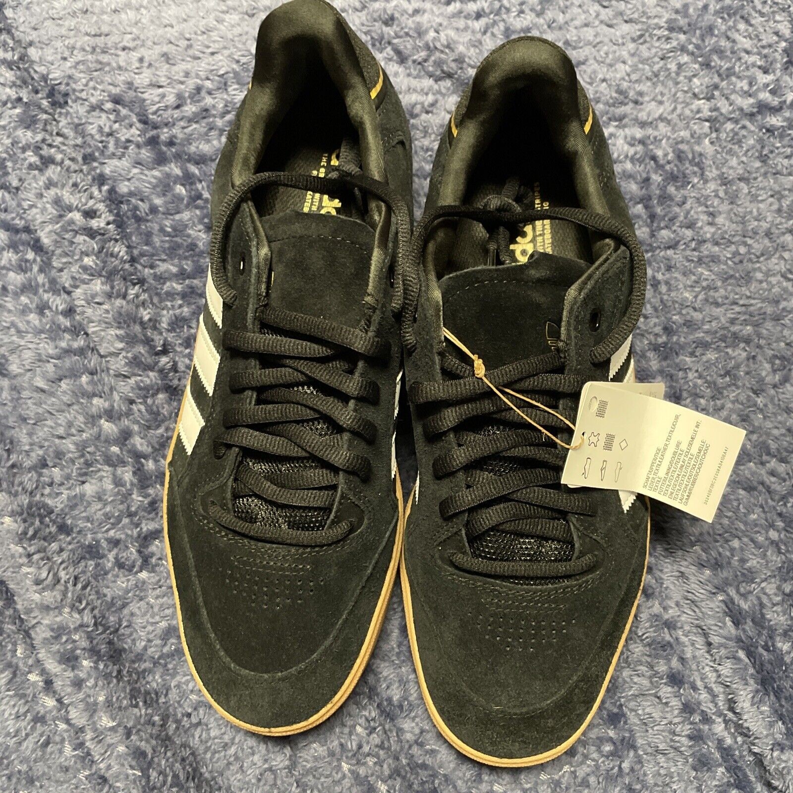 New Adidas Men’s Size 10 Tyshawn Low Black & Gum Skateboarding Shoes IG5280