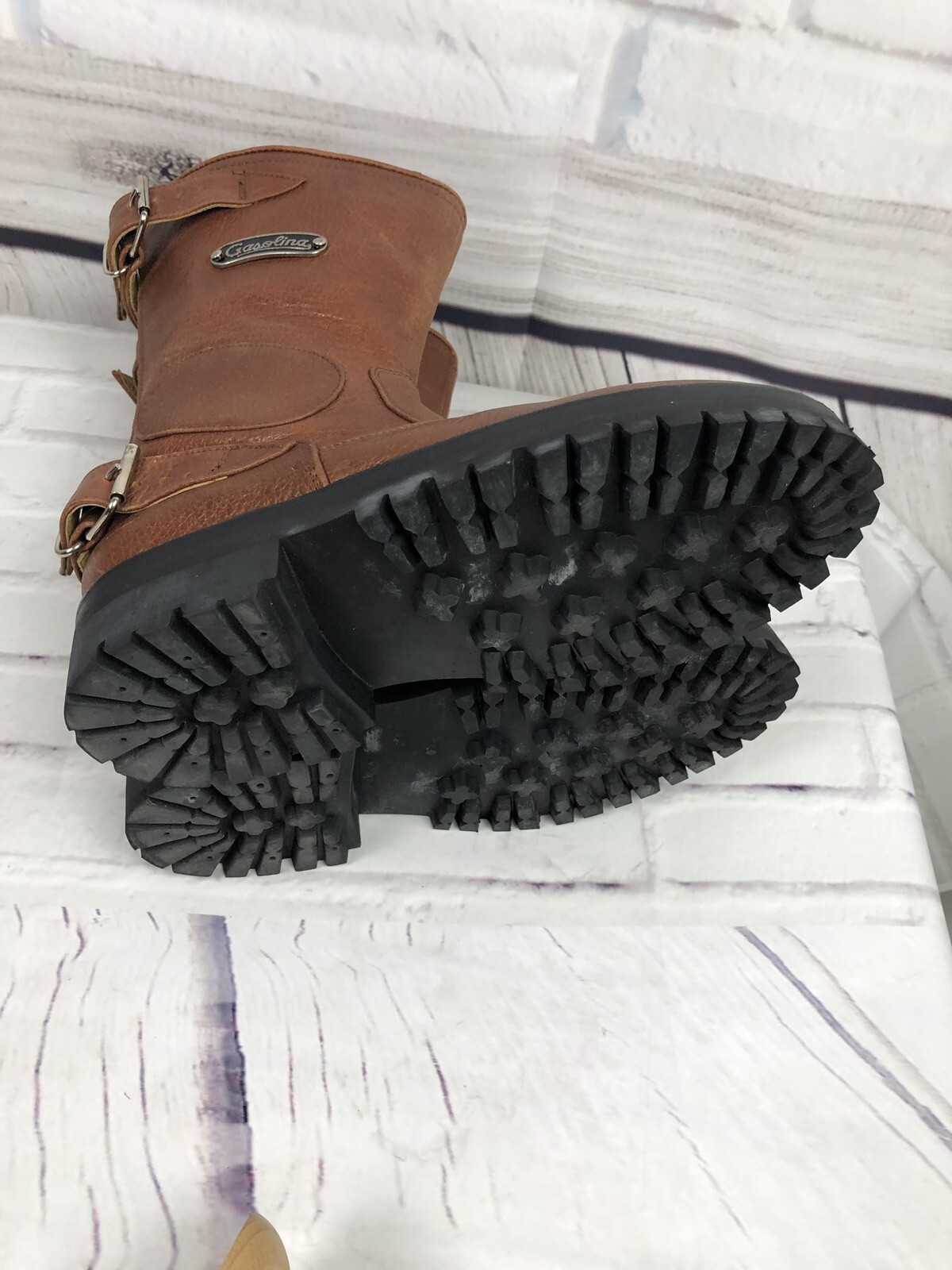 NEW Gasolina Men’s High Octane Hand Made Brown Motorcycle Boots Size 5.5 D