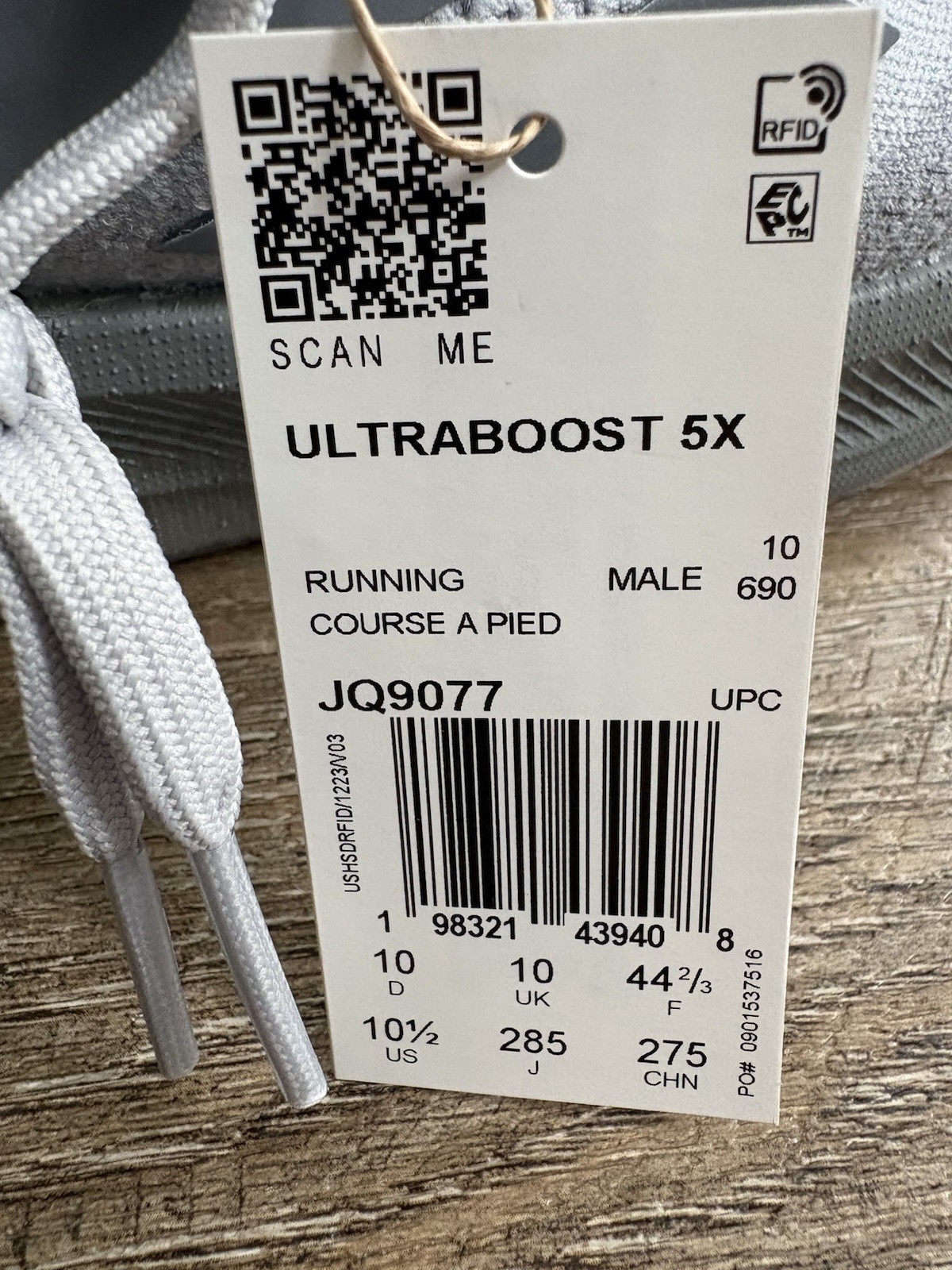 Adidas Ultraboost 5x Running Shoes Grey Halo Silver Men’s Sz 10.5 JQ9077