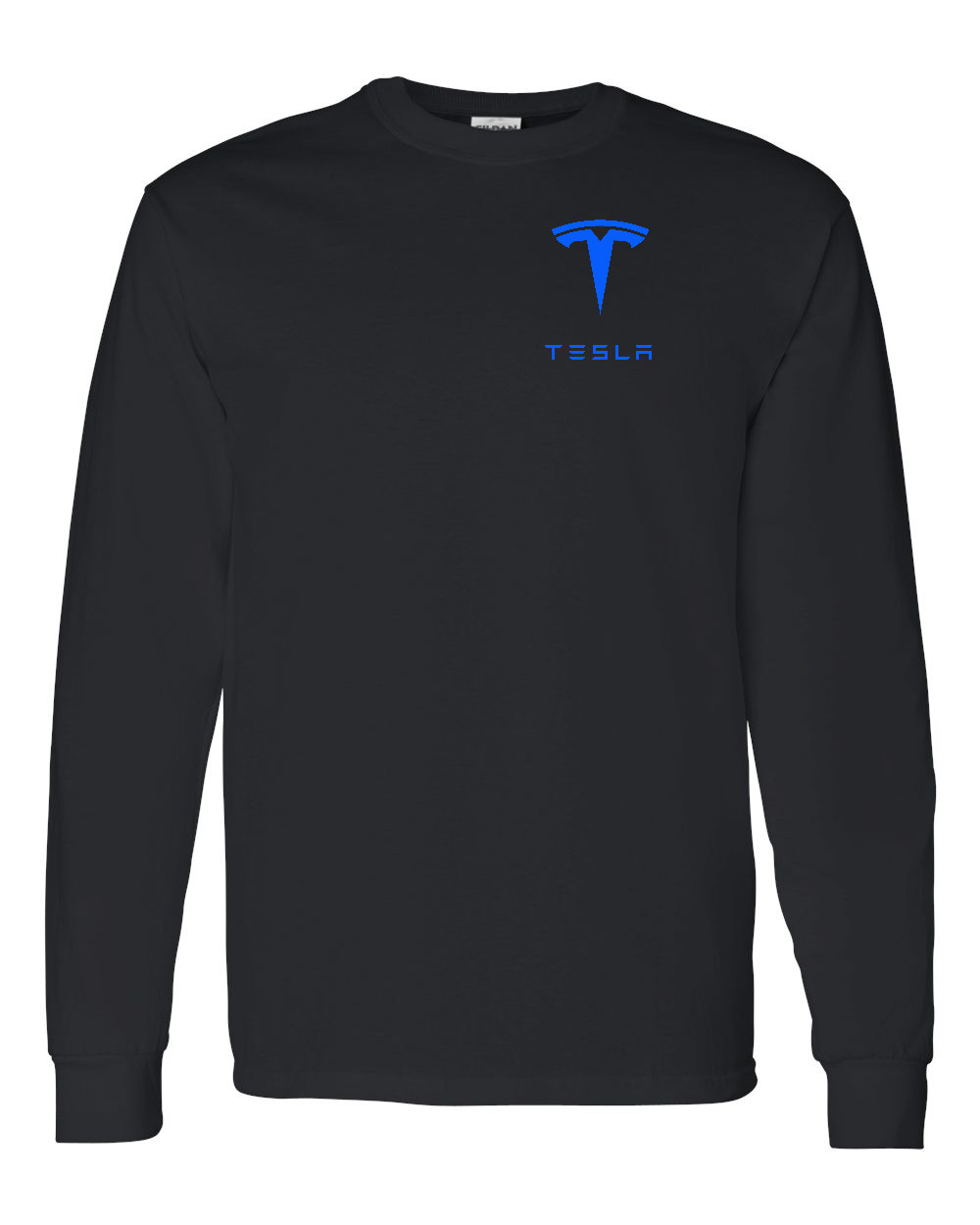 TESLA, EV LOGO, BLACK LONG SLEEVE SHIRT, Model 3 ( SIZE S to 4XL ) FREE SHIPPING
