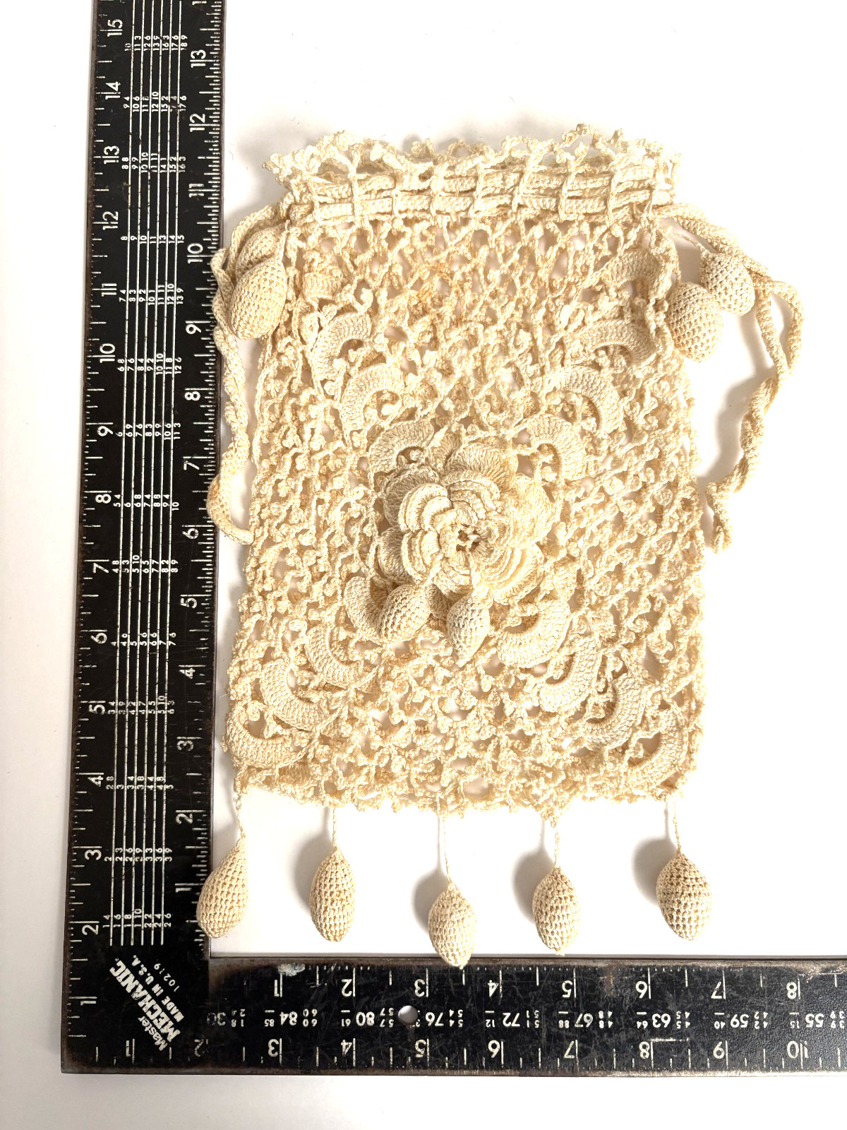 3 Styles of Handmade Victorian Crocheted/Tatted/Knotted Drawstring Reticule Bags