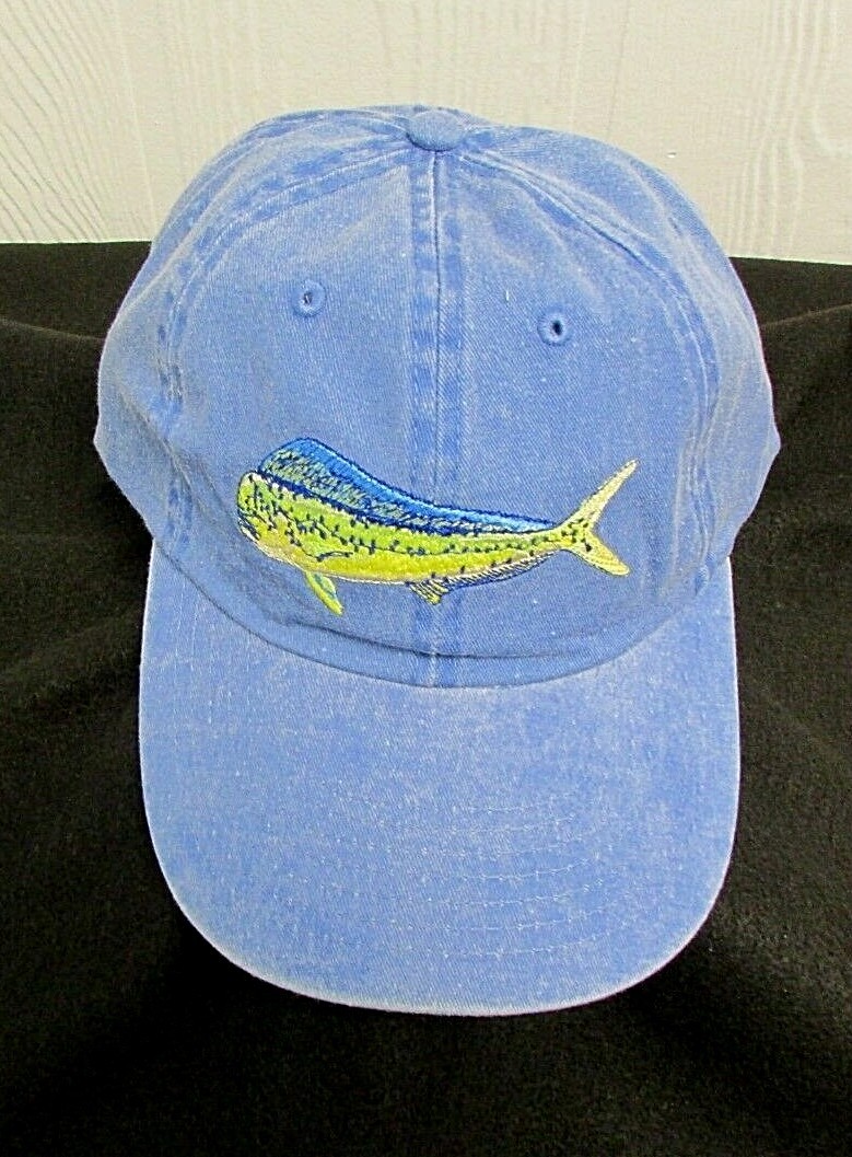 DORADO Sports Cap BLUE Fishing Hat MAHI Embroidered DOLPHIN Fish Adjustable AG14