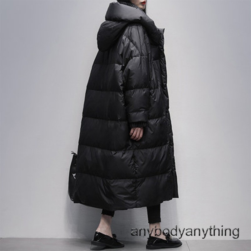 S-7XL Loose Down Jackets 90% White Duck Down Overcoats Women’s Long Coats Hooded